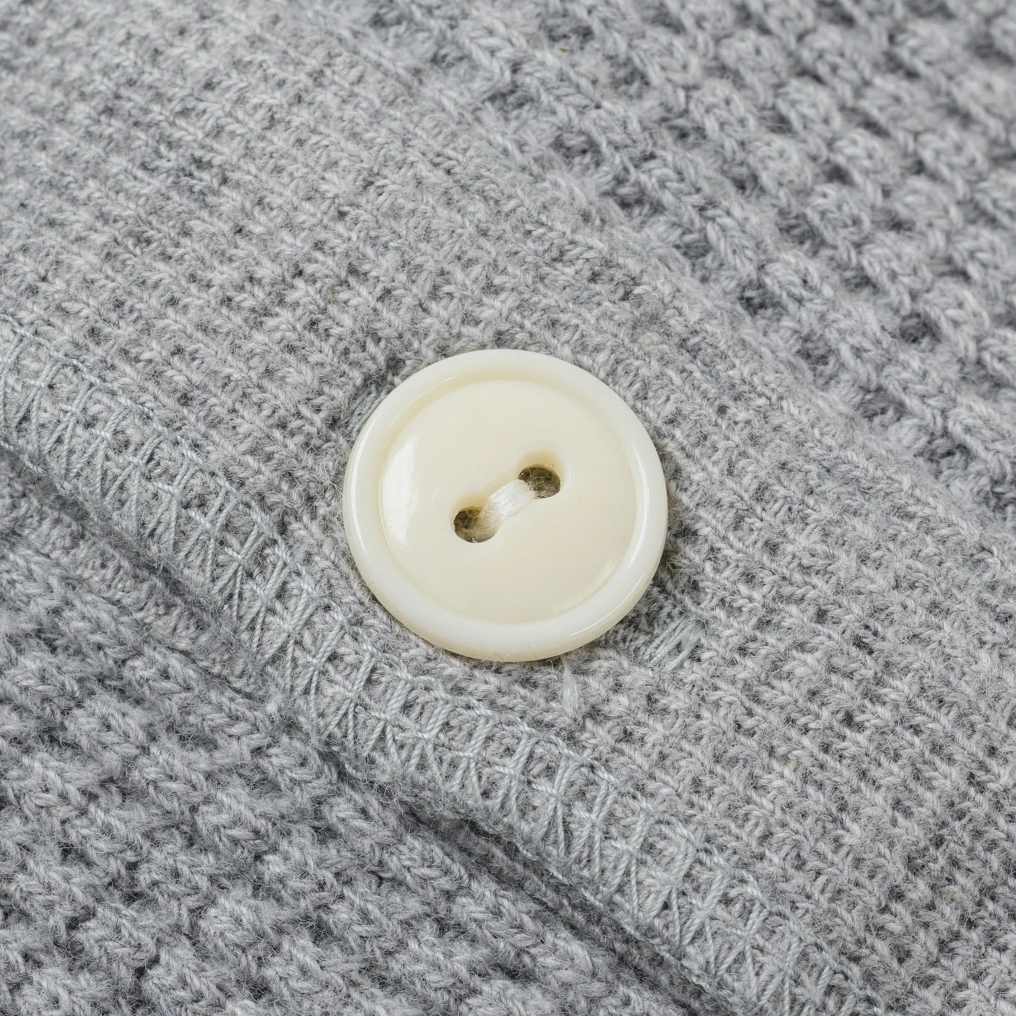 IHTL-1213-GRY Waffle Knit Long Sleeved Thermal Henley - Grey