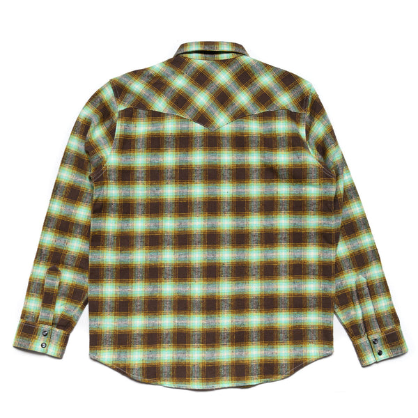 Dawson Selvedge Flannel Check - Brown/Yellow/Turqoise