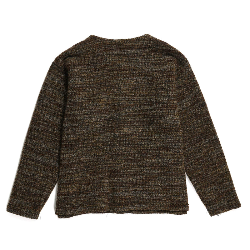 Engineered Garments Knit Cardigan Brown Poly Wool Melange Knit Rear
