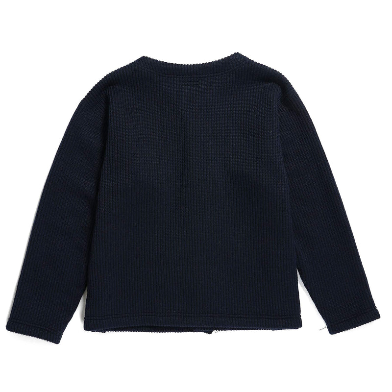 Engineered Garments Knit Cardigan Navy Wool Poly Sweater Knit Rear