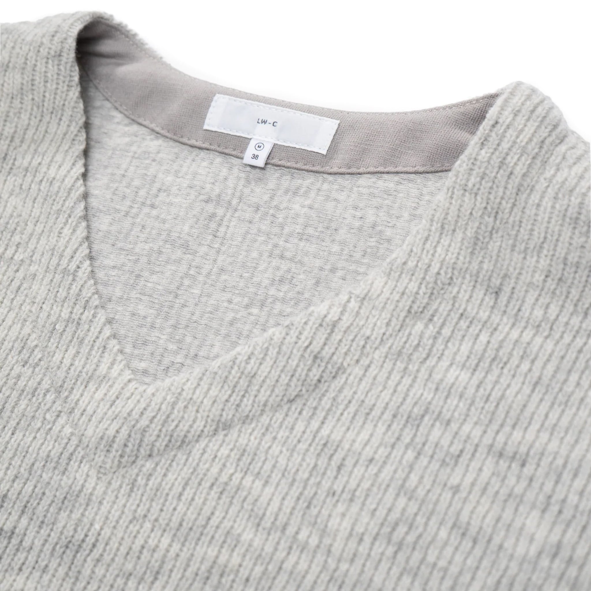 LW770CW V Neck Snap Sweater - Oatmeal