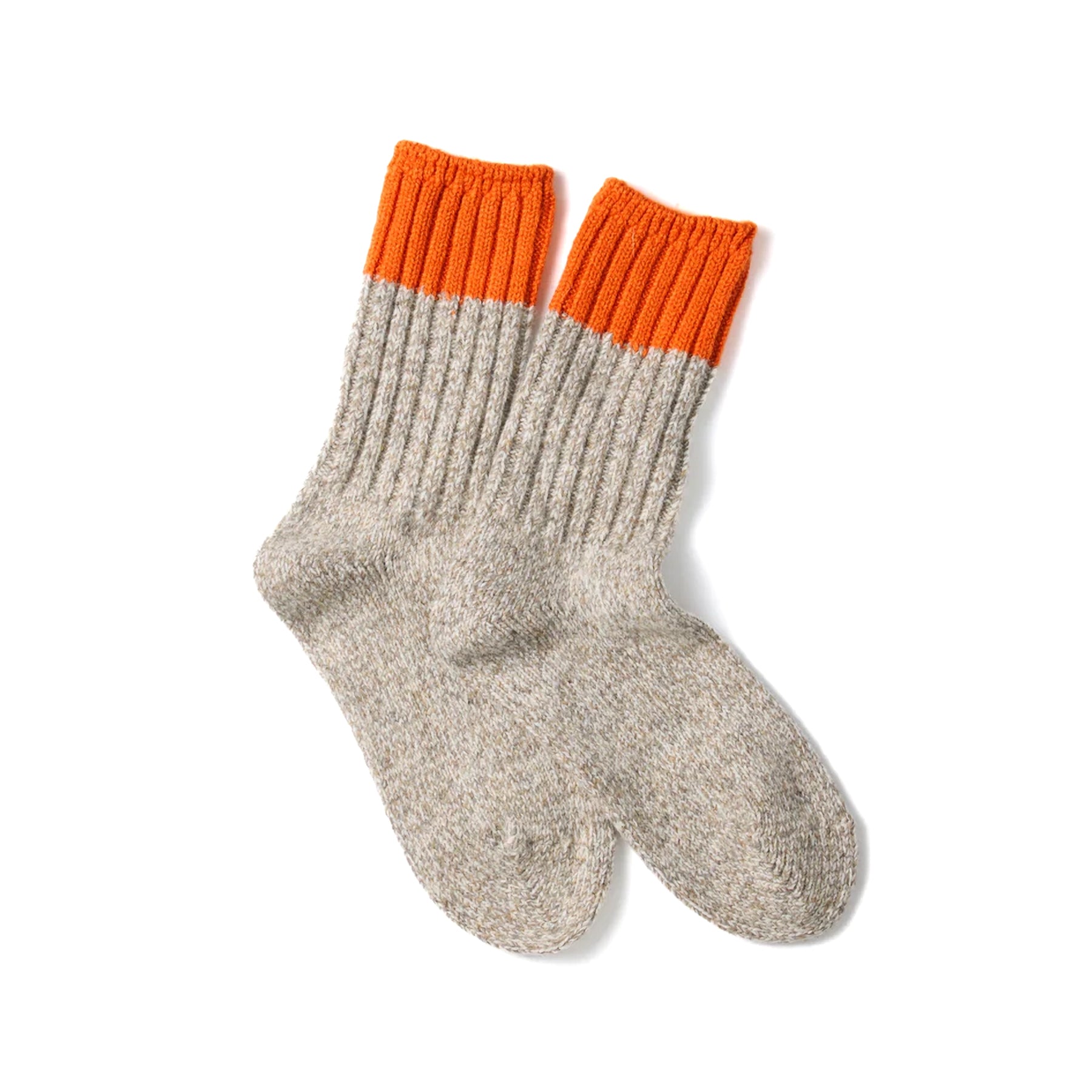 Merino Wool Ragged Socks - Orange