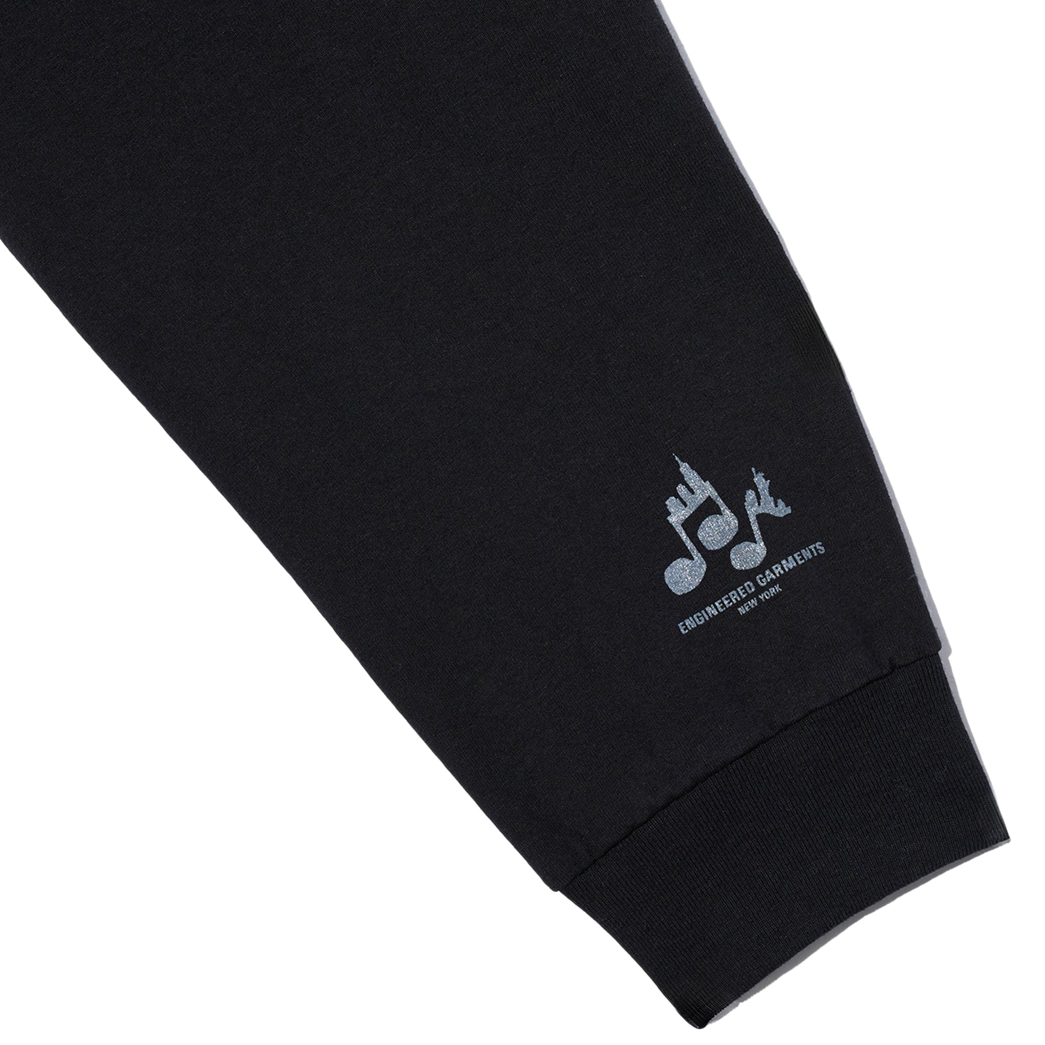 トップス Engineered Garments Printed L/S Tee L Engineered Garments Printed Cross Crew Neck LS T-Shirt Black