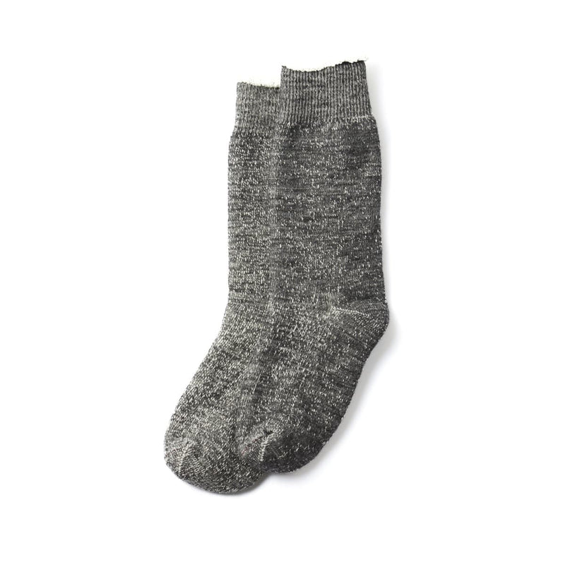 Double Face Crew Socks - Cotton & Wool - Charcoal