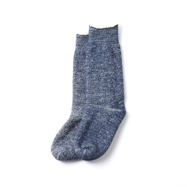 Double Face Crew Socks - Cotton & Wool - Deep Ocean