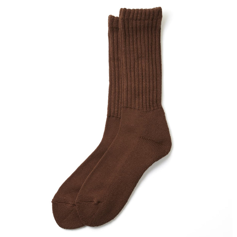 Loose Pile Crew Socks - Chocolate