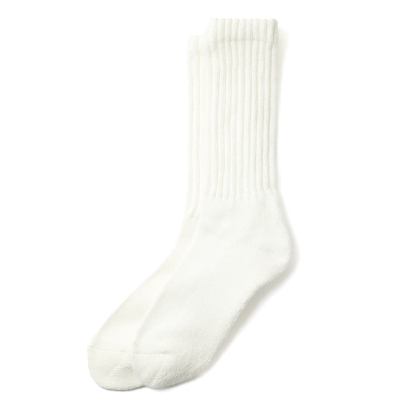 Loose Pile Crew Socks - White