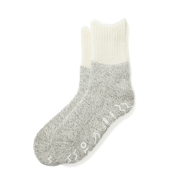 Retro Winter Room Socks - Ivory/Grey