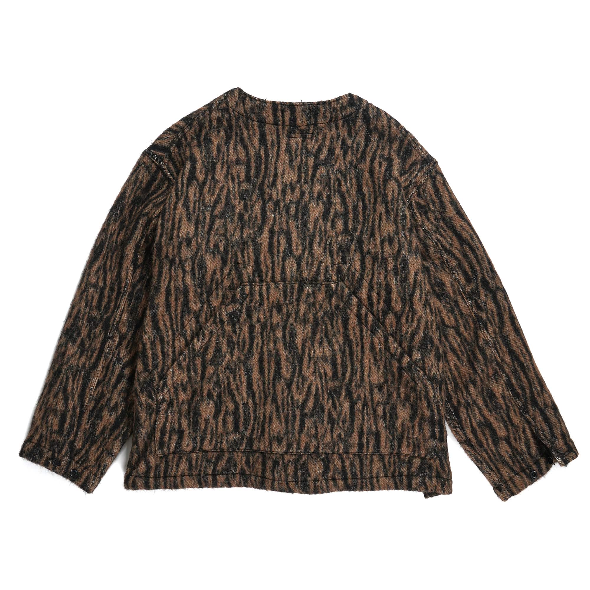 Shooting Jacket - Brown Acrylic Poly Bark Jacquard Rear