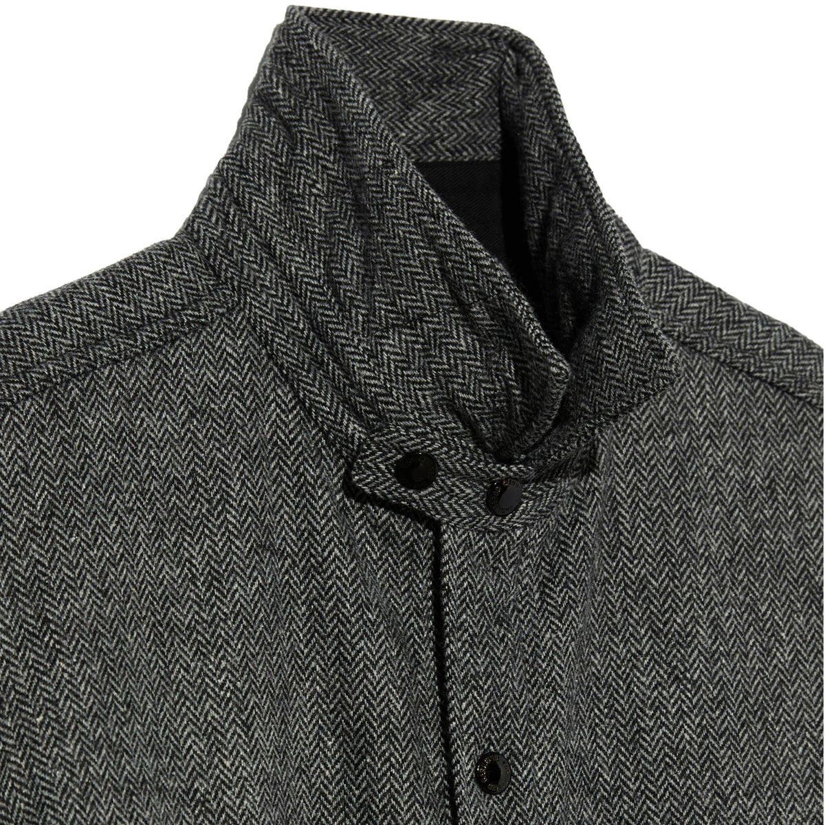 Stag Shirt Jacket - Grey Poly Wool Herringbone
