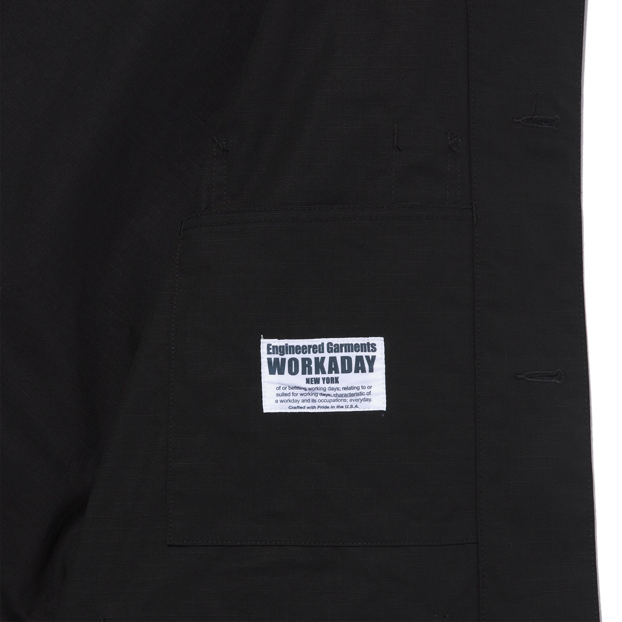Utility Jacket  - Black Cotton Ripstop