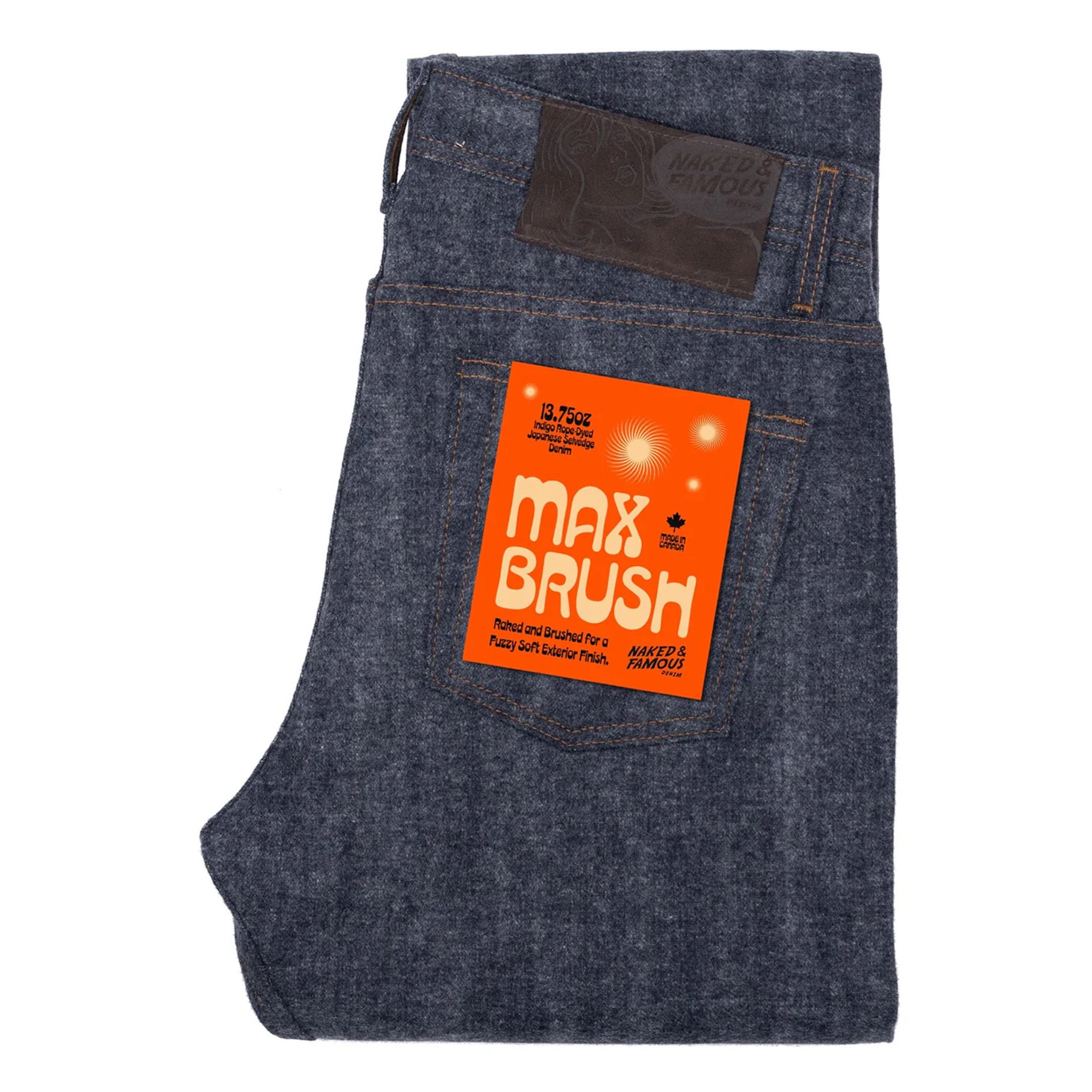Naked & Famous Denim Weird Guy 13.75oz Max Brush Selvedge Indigo