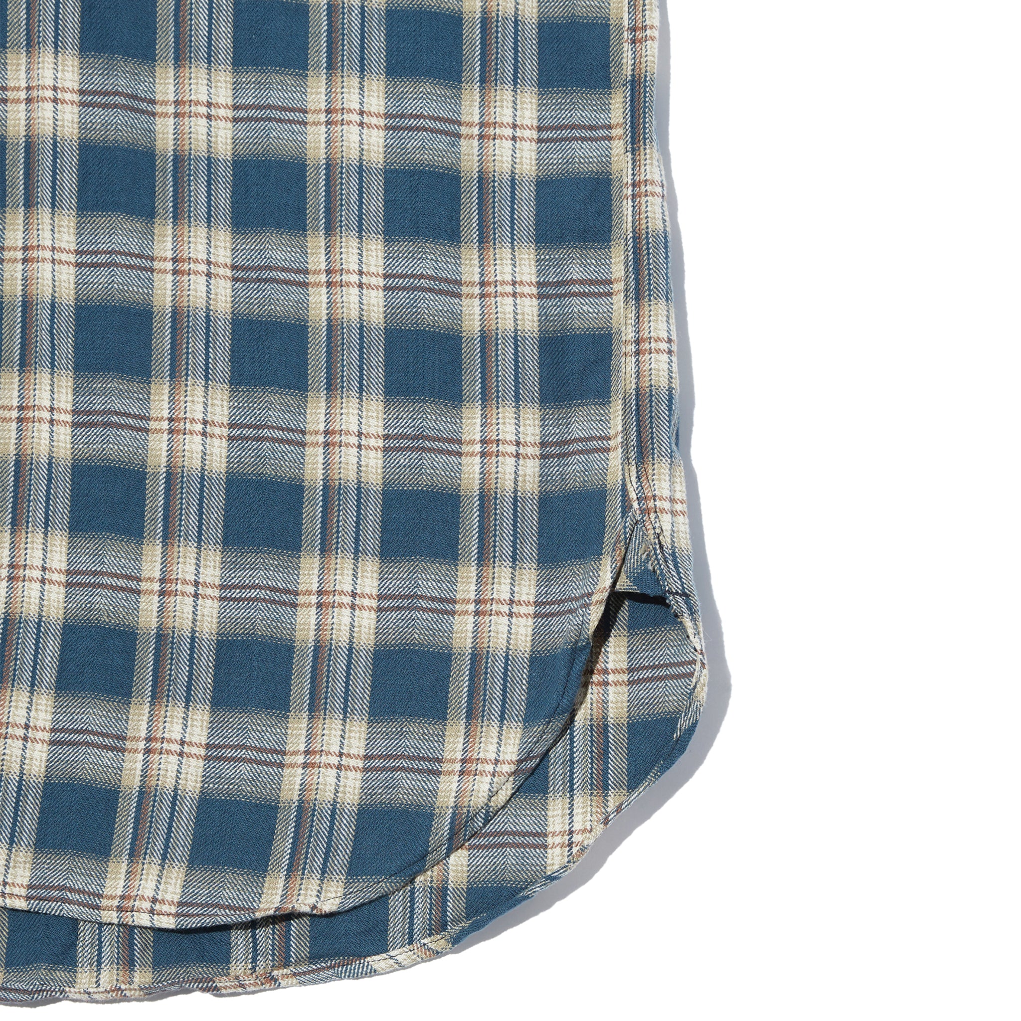 Work Shirt - Navy Cotton Plaid Jacquard
