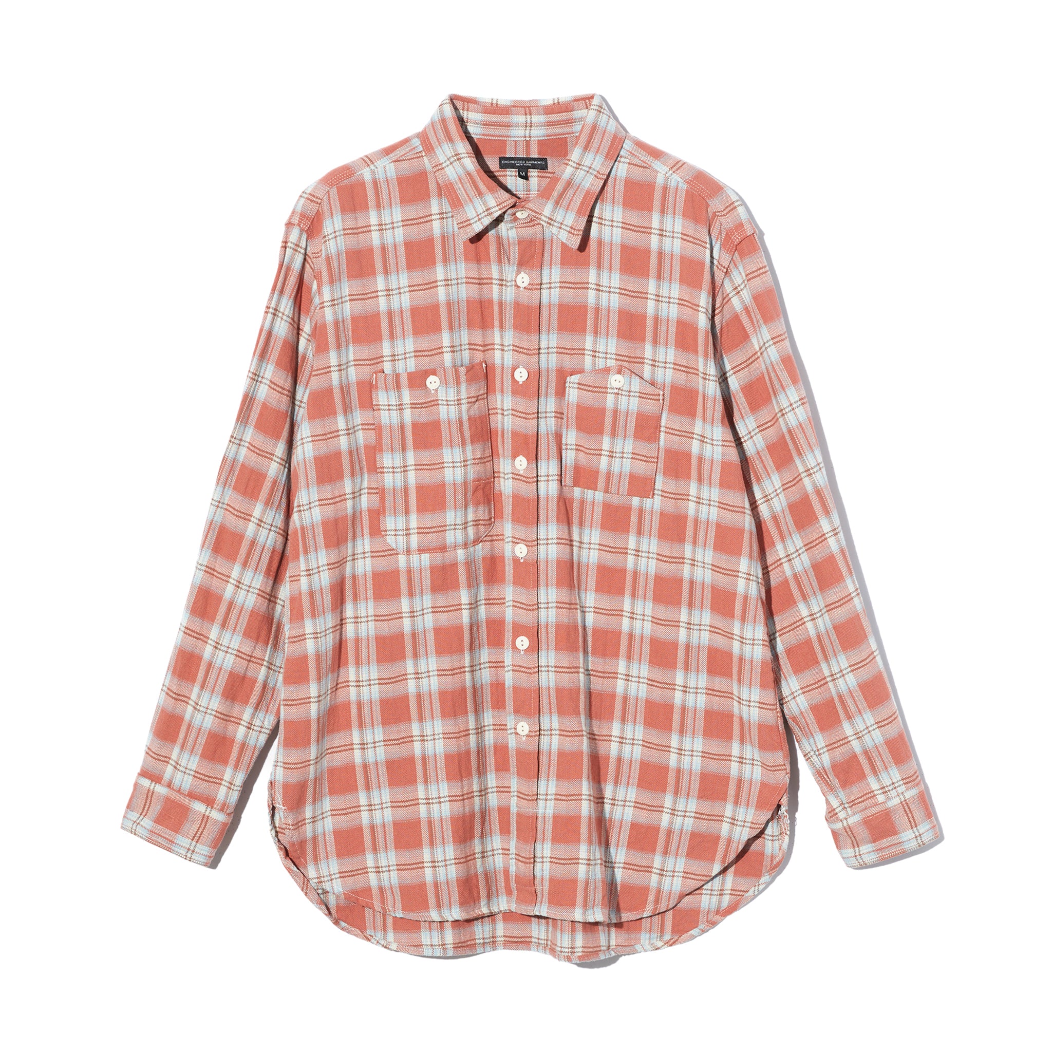 Work Shirt - Pink Cotton Plaid Jacquard
