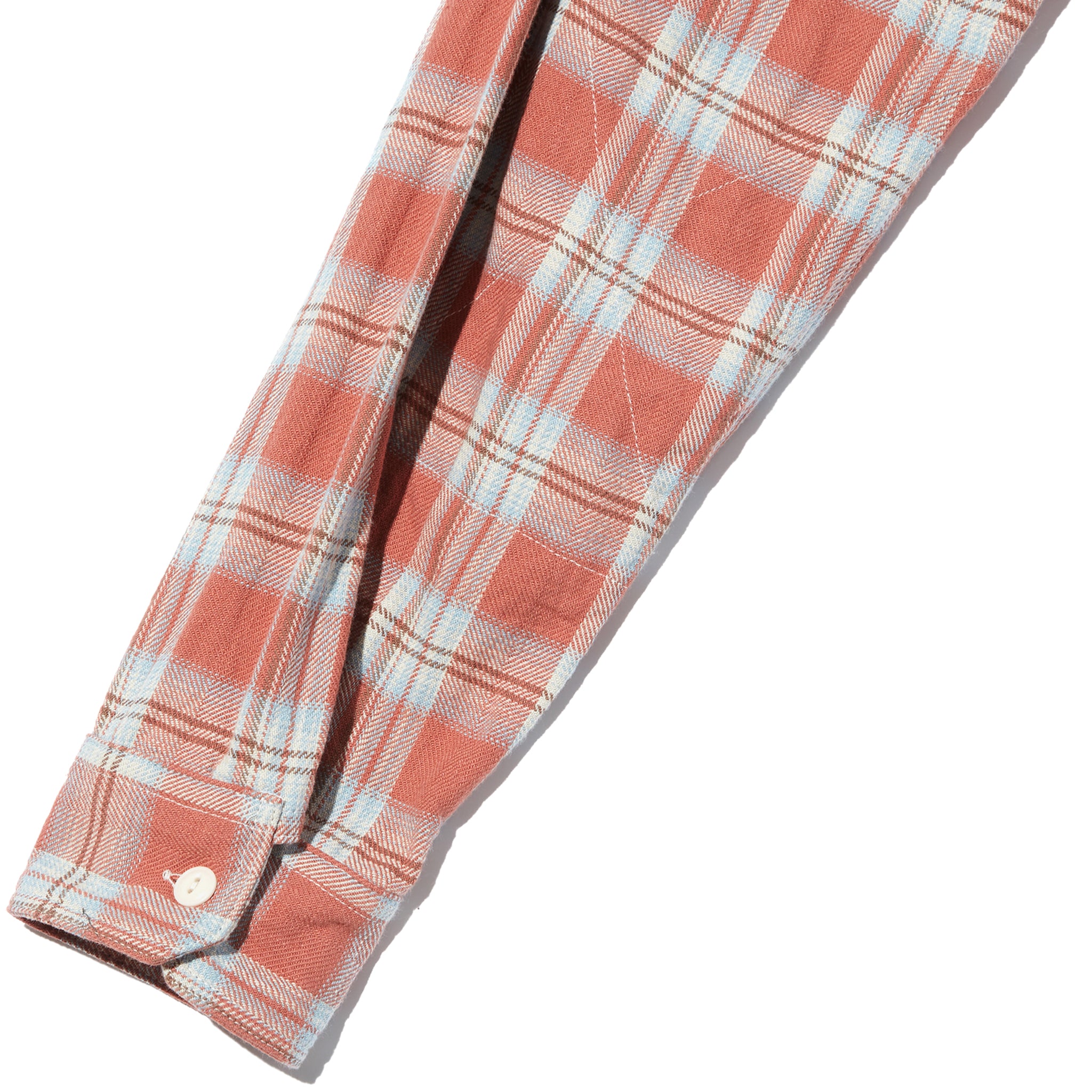 Work Shirt - Pink Cotton Plaid Jacquard