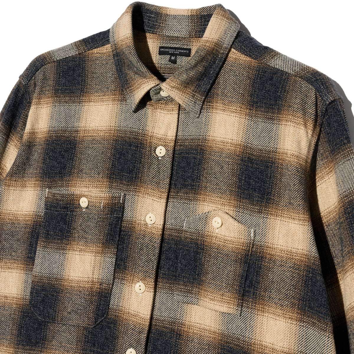 Work Shirt - Khaki Cotton Heavy Shadow Plaid Flannel