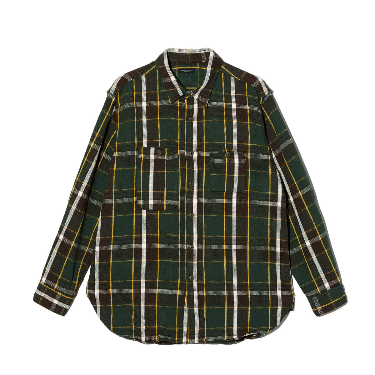 Work Shirt - Olive/Brown Cotton Heavy Twill Plaid