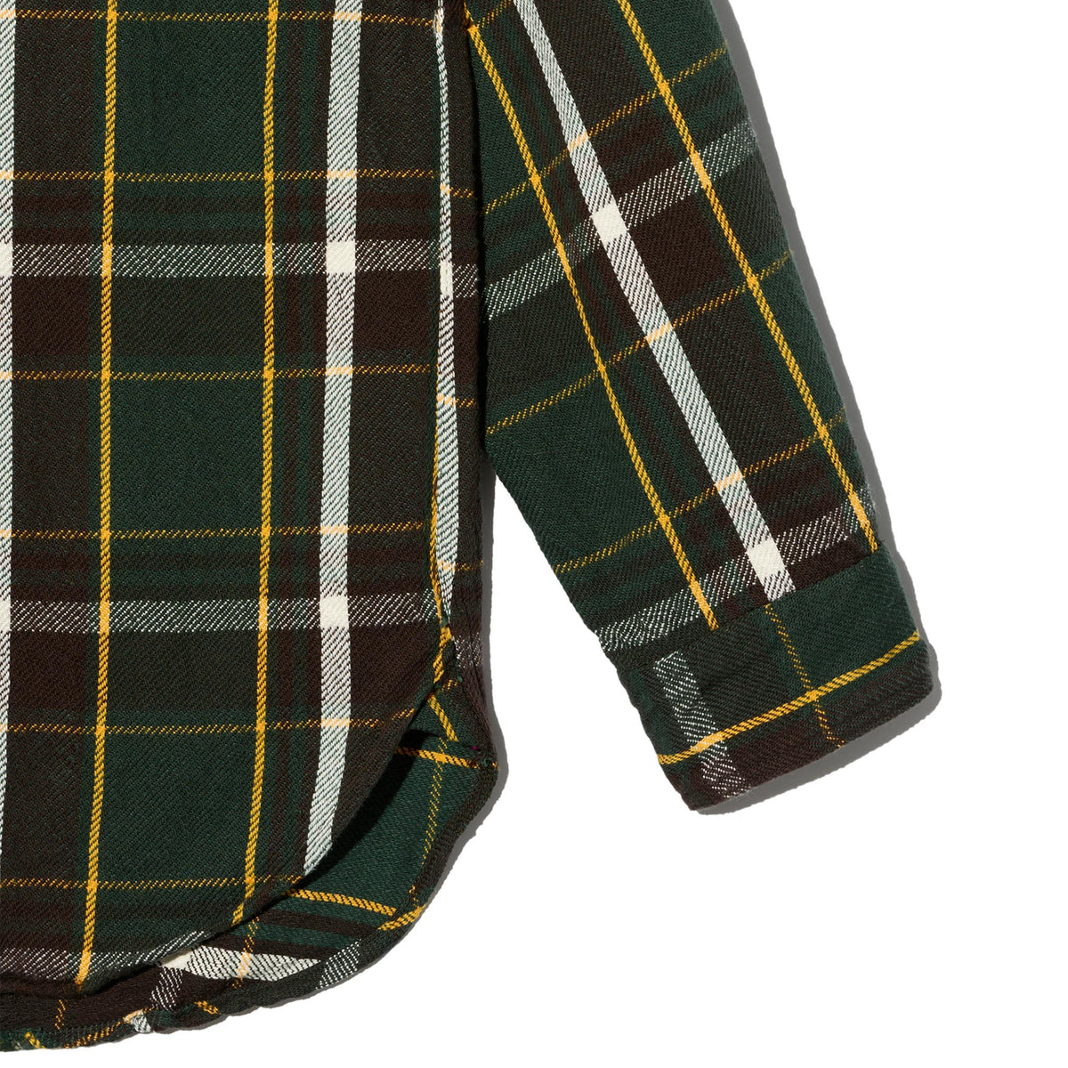 Work Shirt - Olive/Brown Cotton Heavy Twill Plaid
