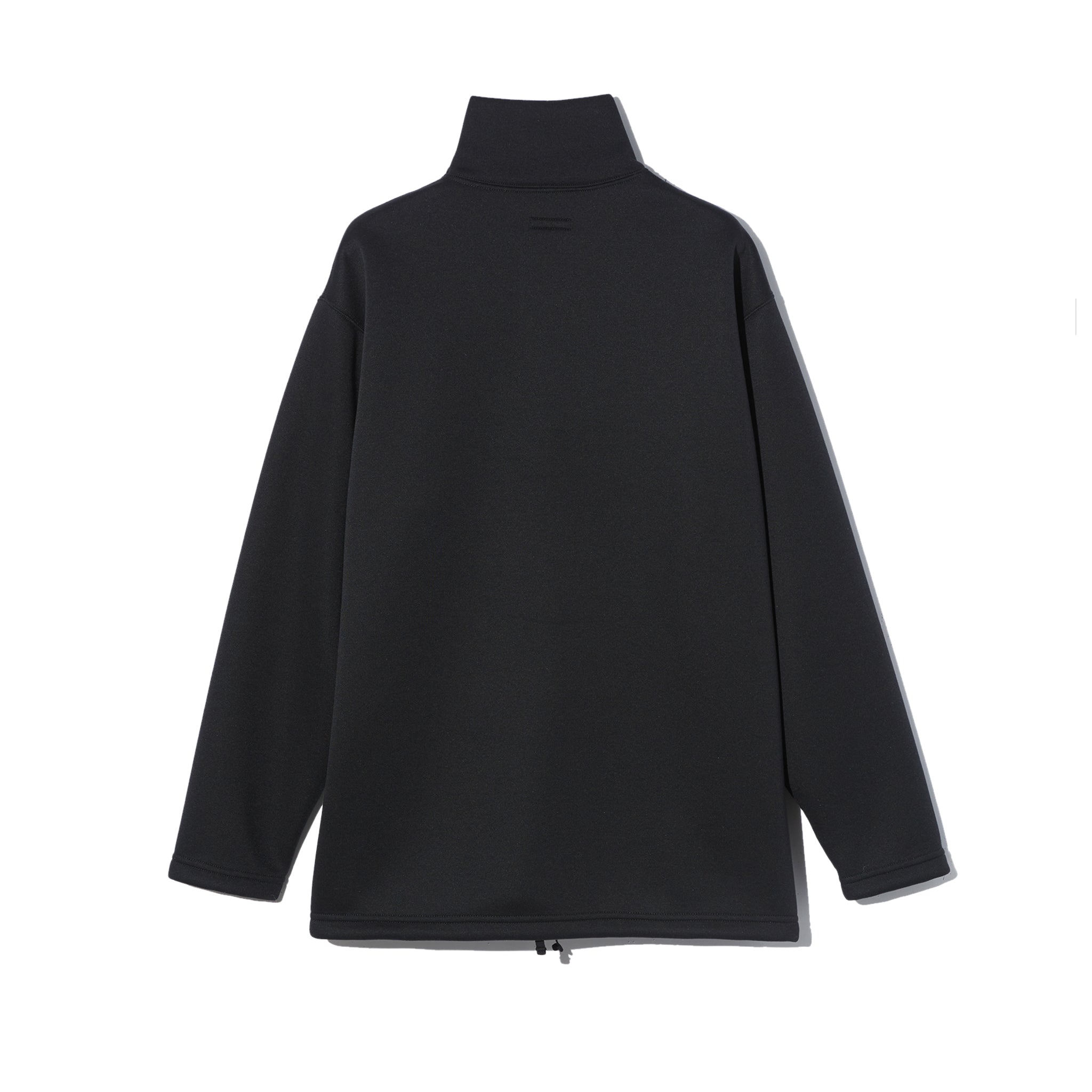 Zip Mock Neck - Black Polyester Fleece