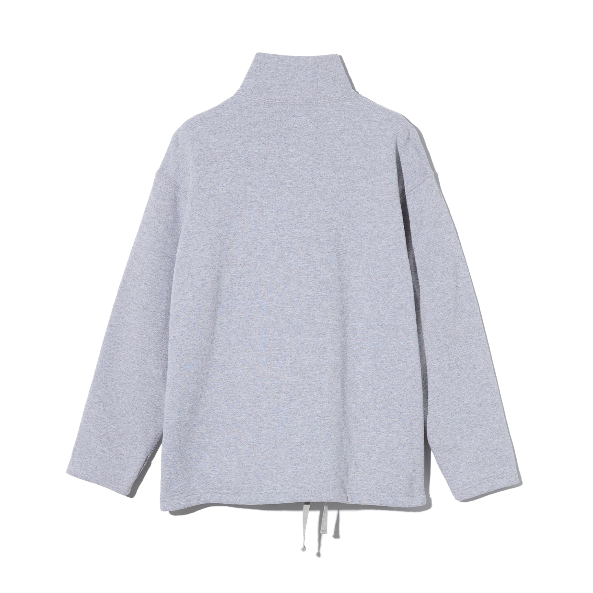 Zip Mock Neck - Heather Grey 12oz Cotton Fleece