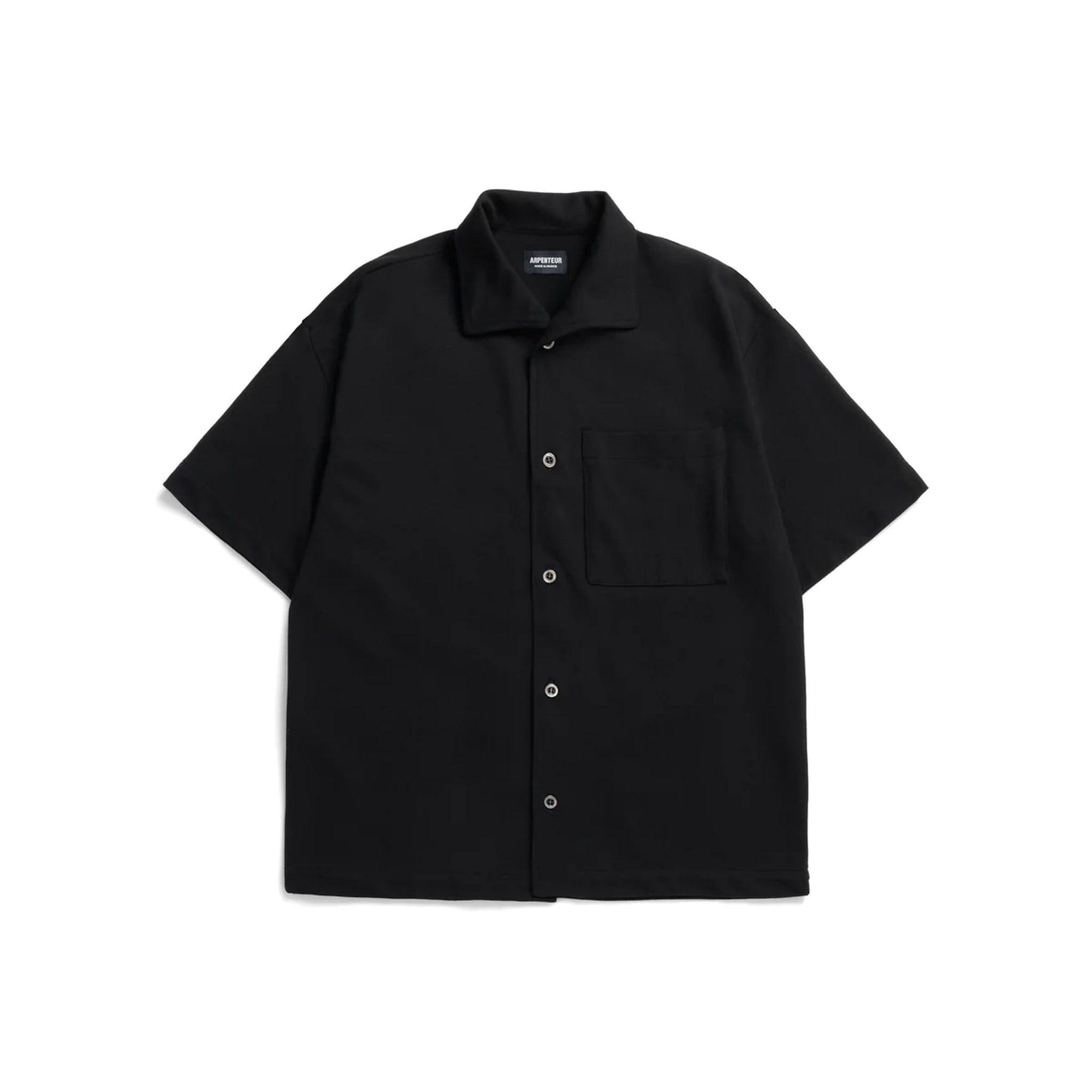 Coral Wide Collar Shirt Rachel Mesh - Black