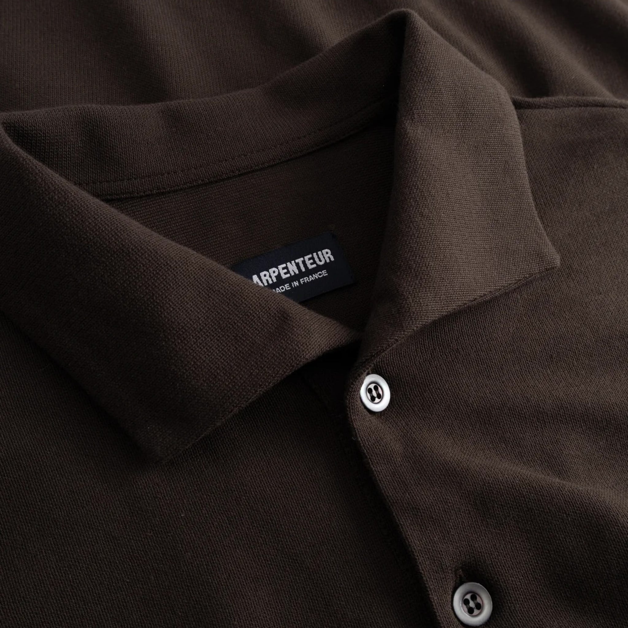 Coral Wide Collar Shirt Rachel Mesh - Brown