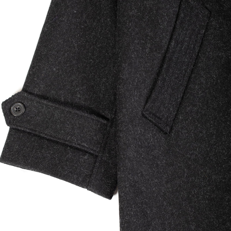 Arpenteur Utile Coat Wool Melton Charcoal Cuff Detail