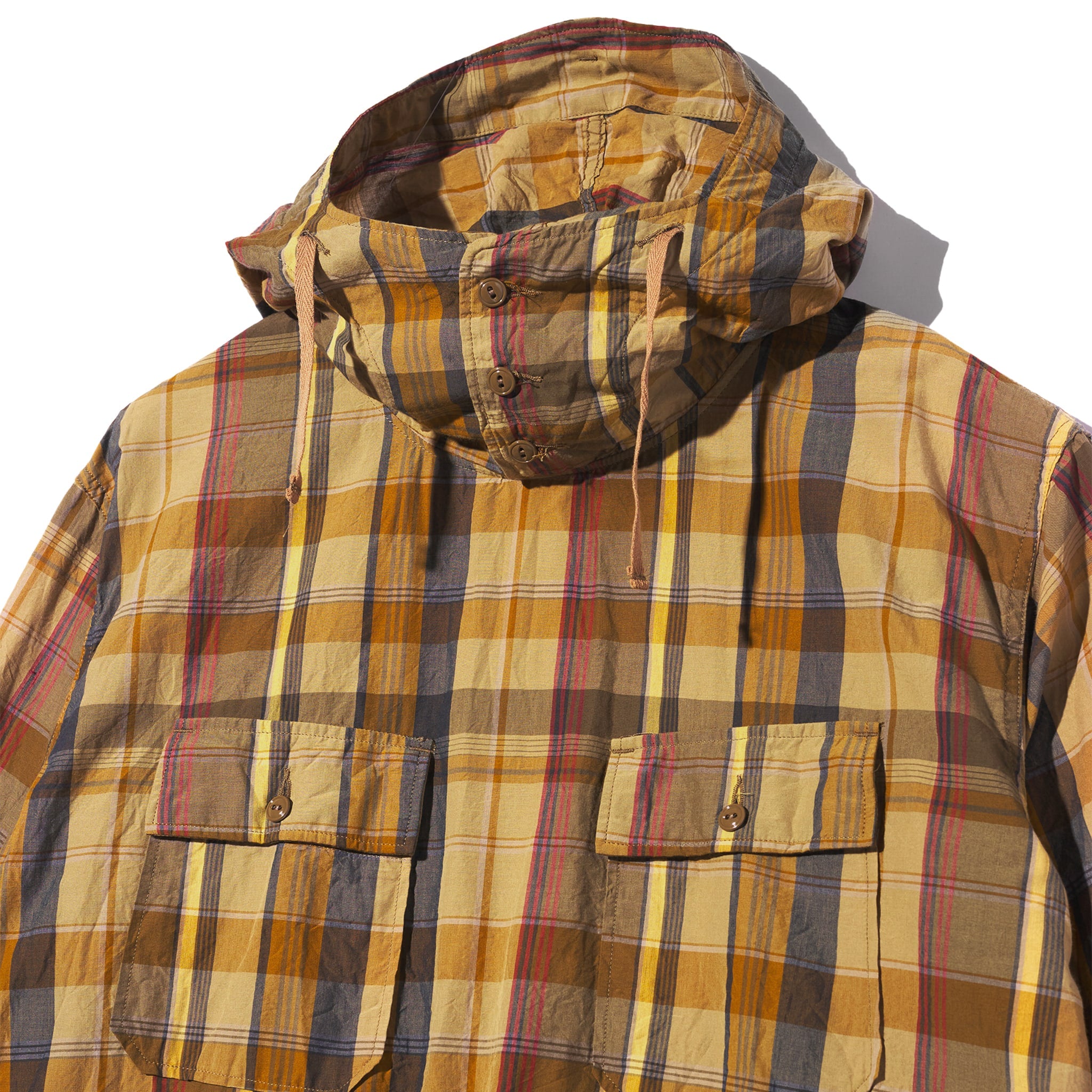 Cagoule Shirt - Olive Cotton Madras Plaid