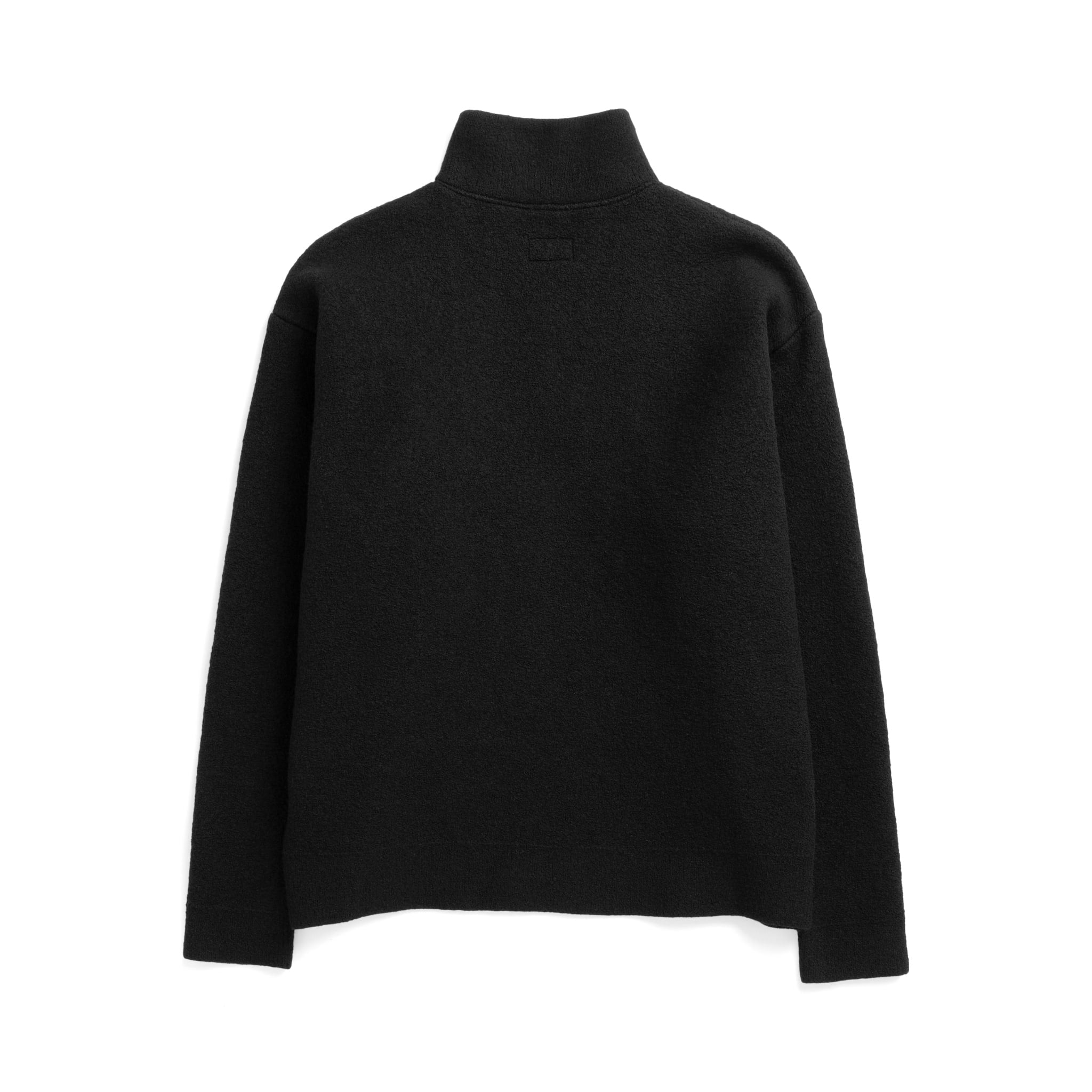 Cam Quarter Zip Felted Wool Sweater - Black