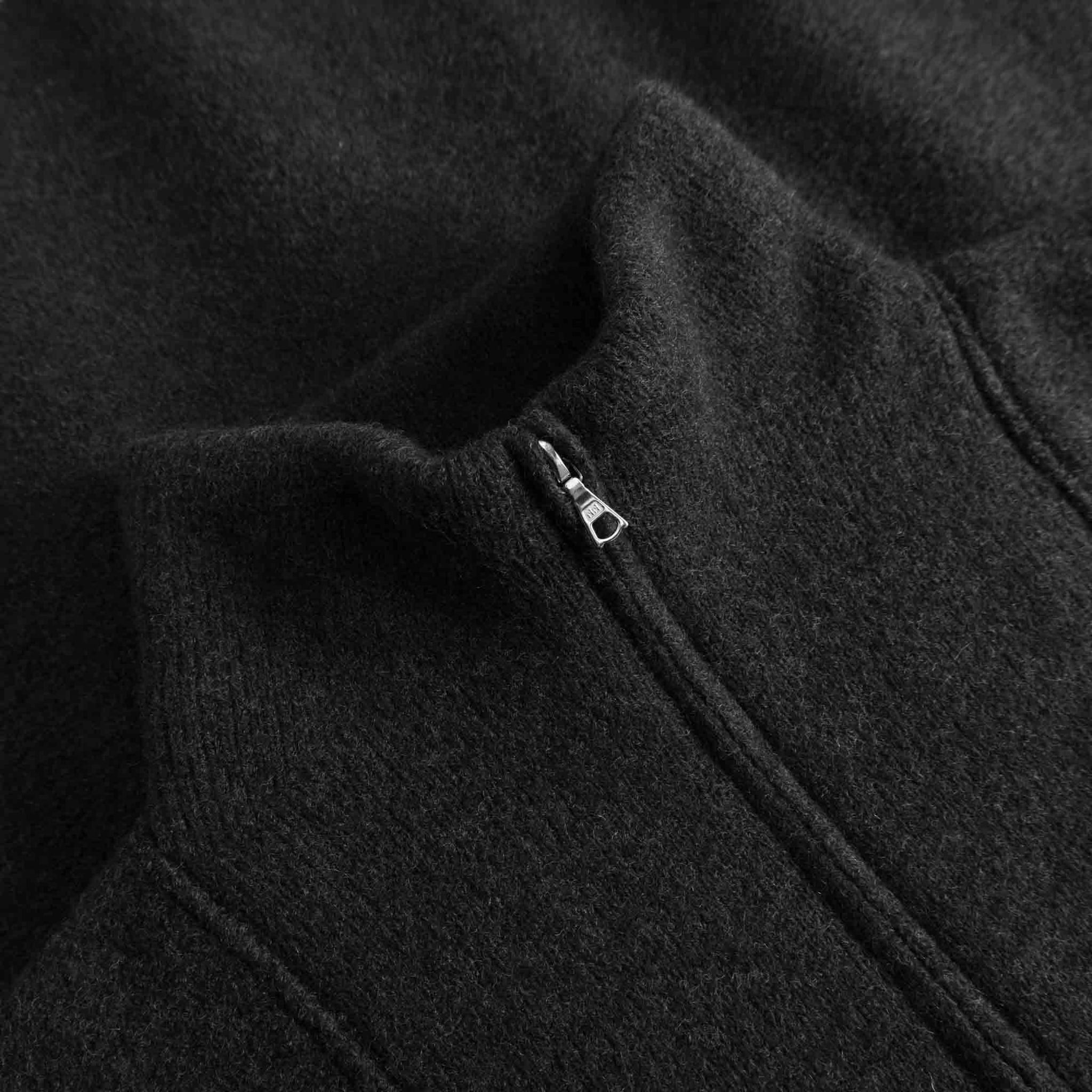 Cam Quarter Zip Felted Wool Sweater - Charcoal