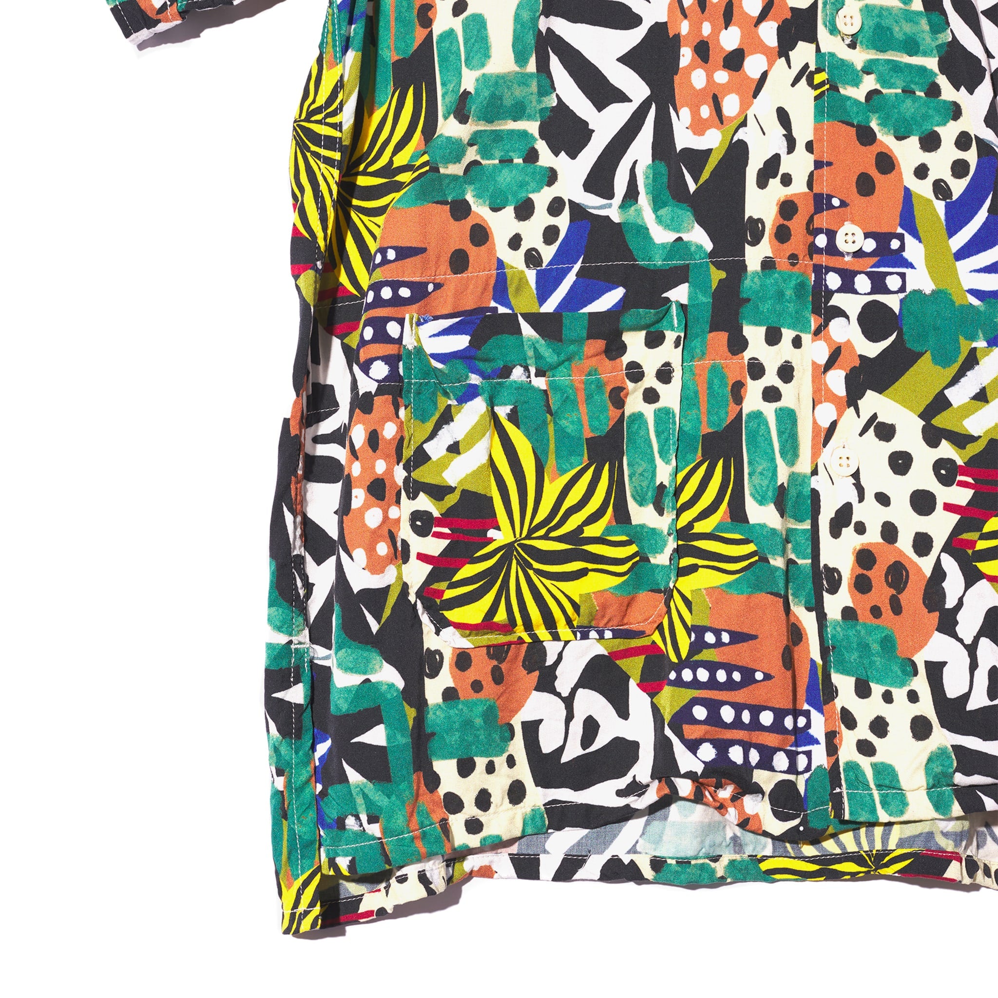 Camp Shirt - Multi Color African Print Patchwork