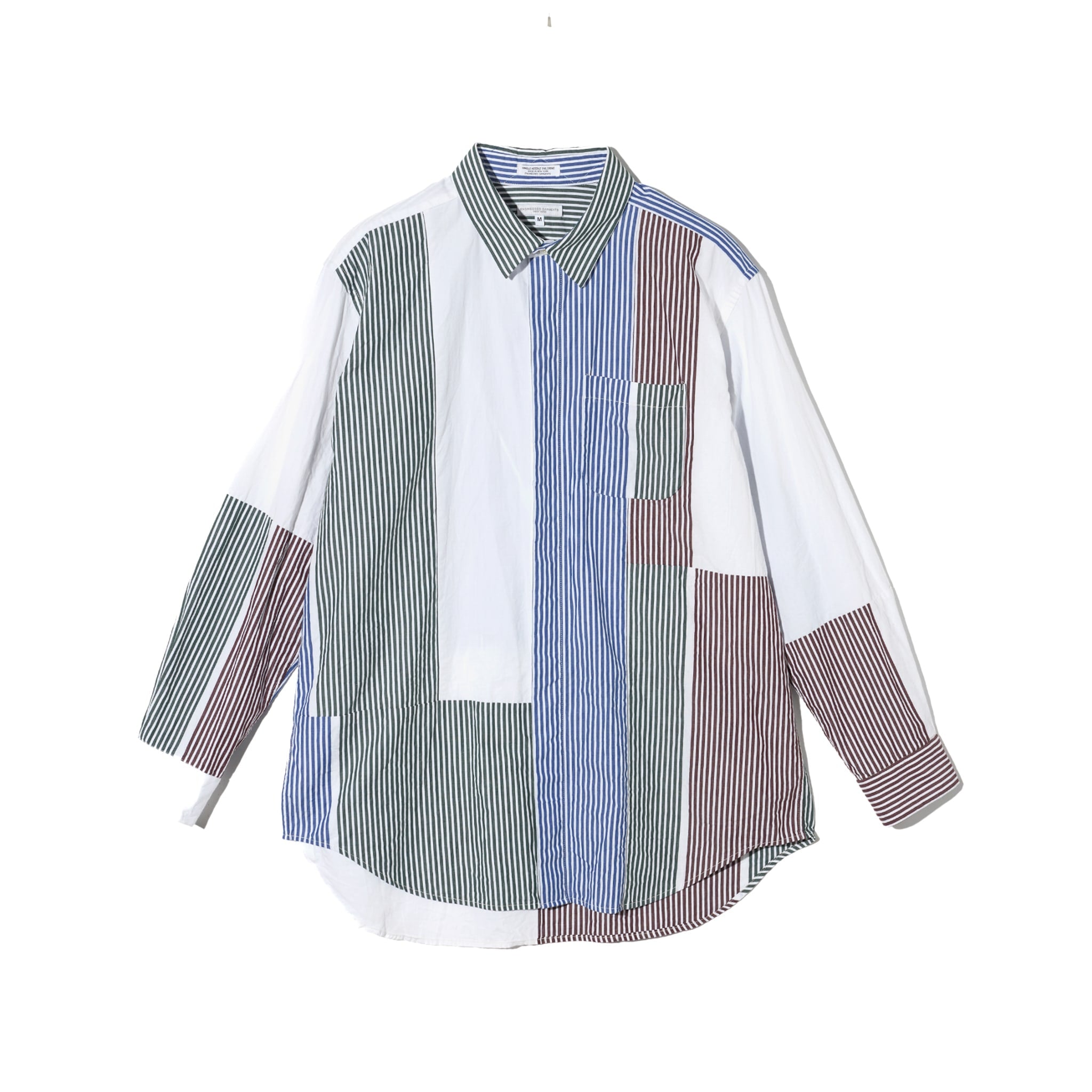 Combo Short Collar Shirt - Multi Color Cotton Block Stripe