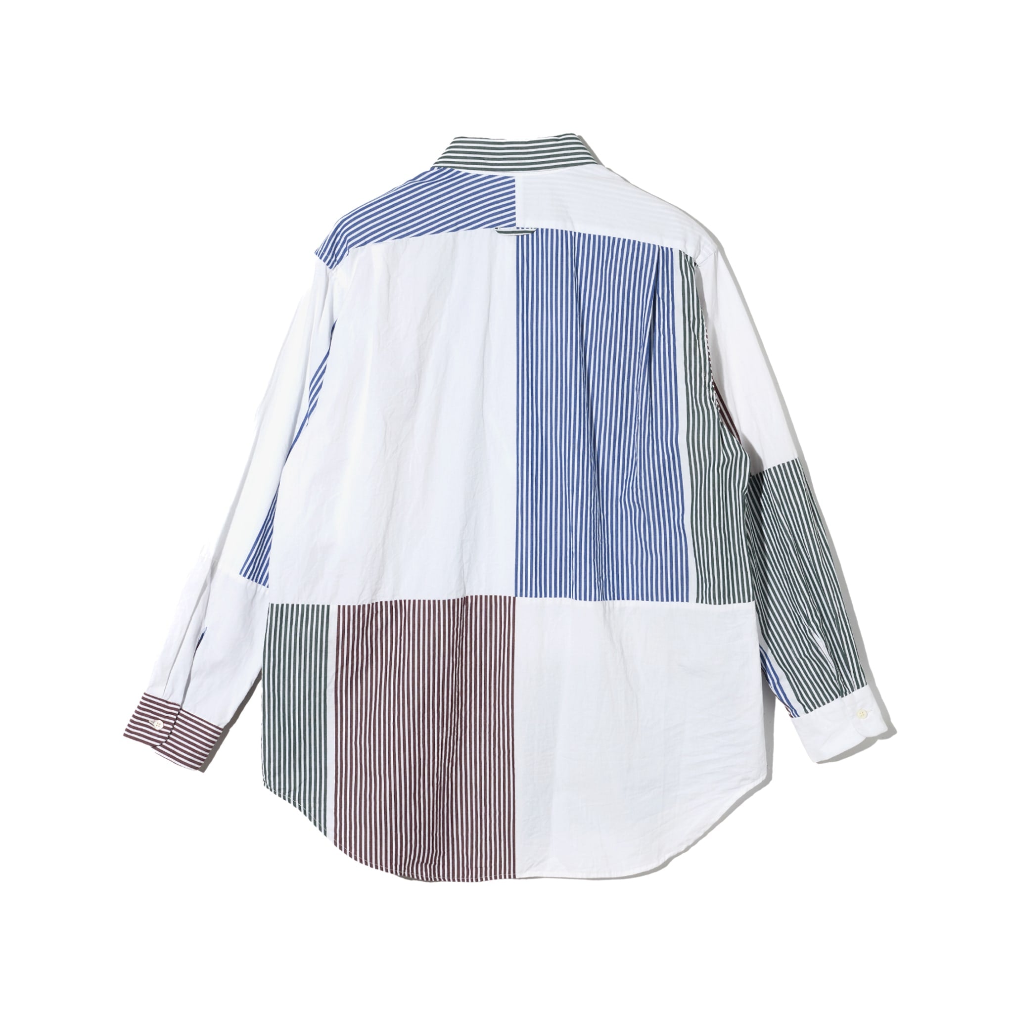 Combo Short Collar Shirt - Multi Color Cotton Block Stripe