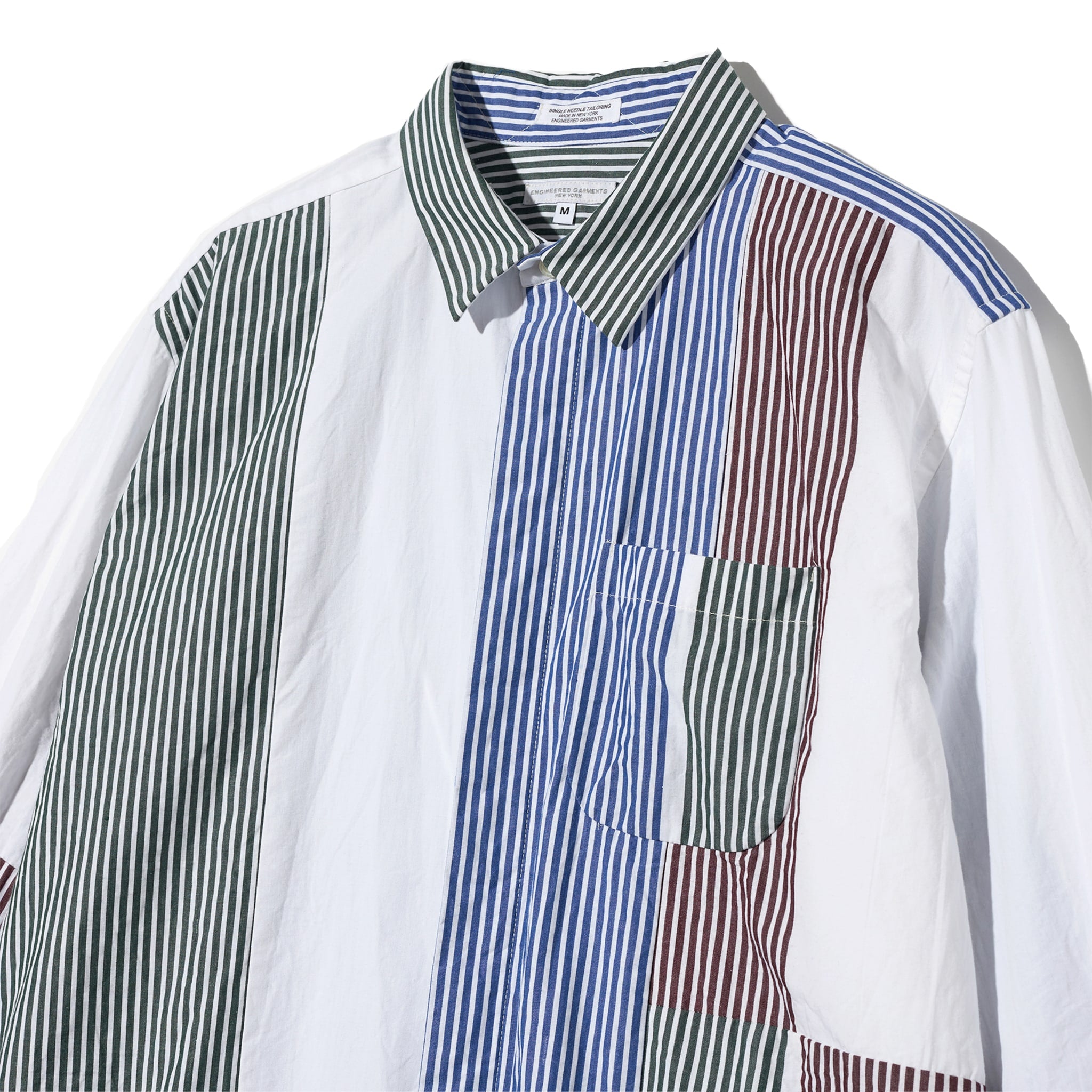 Combo Short Collar Shirt - Multi Color Cotton Block Stripe