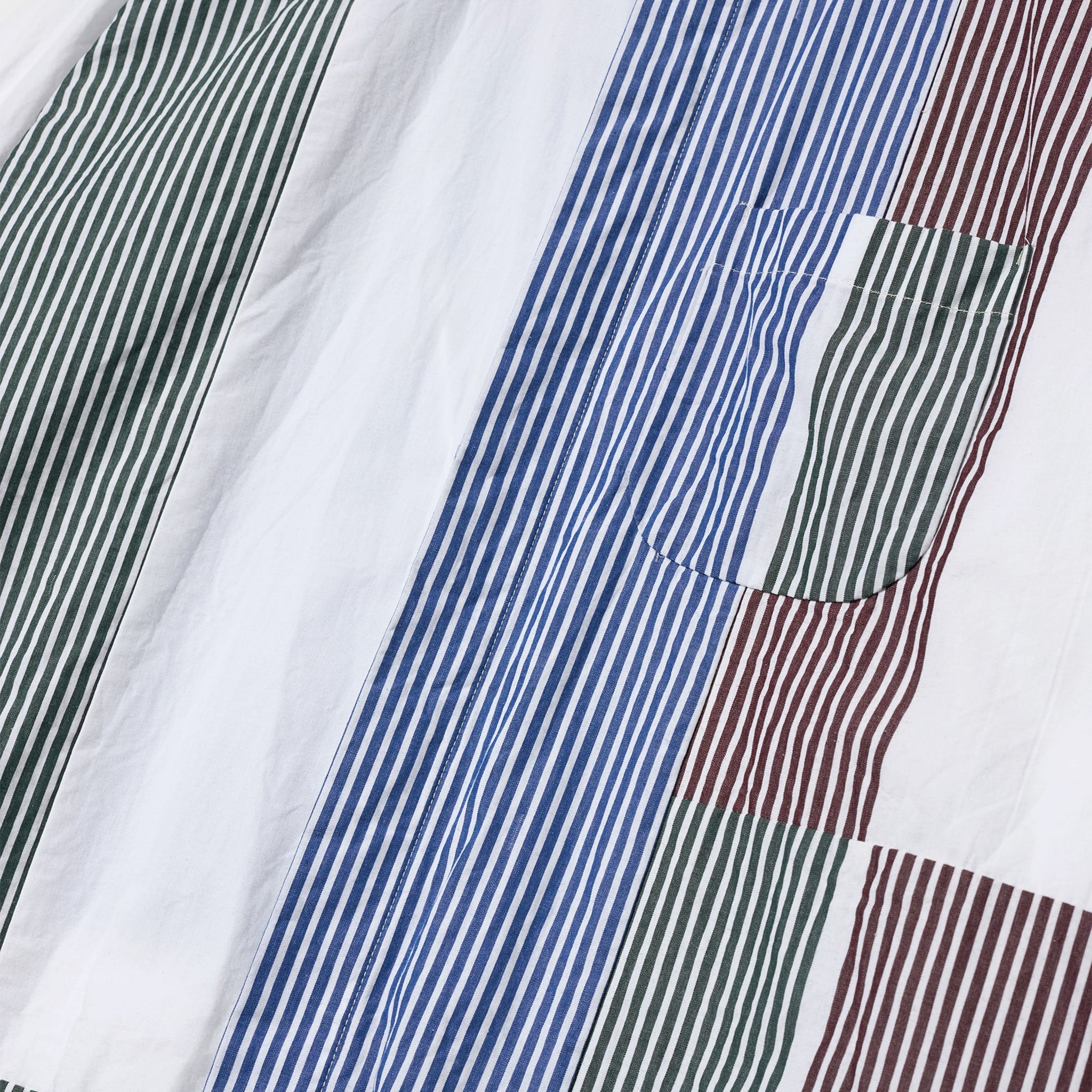 Combo Short Collar Shirt - Multi Color Cotton Block Stripe
