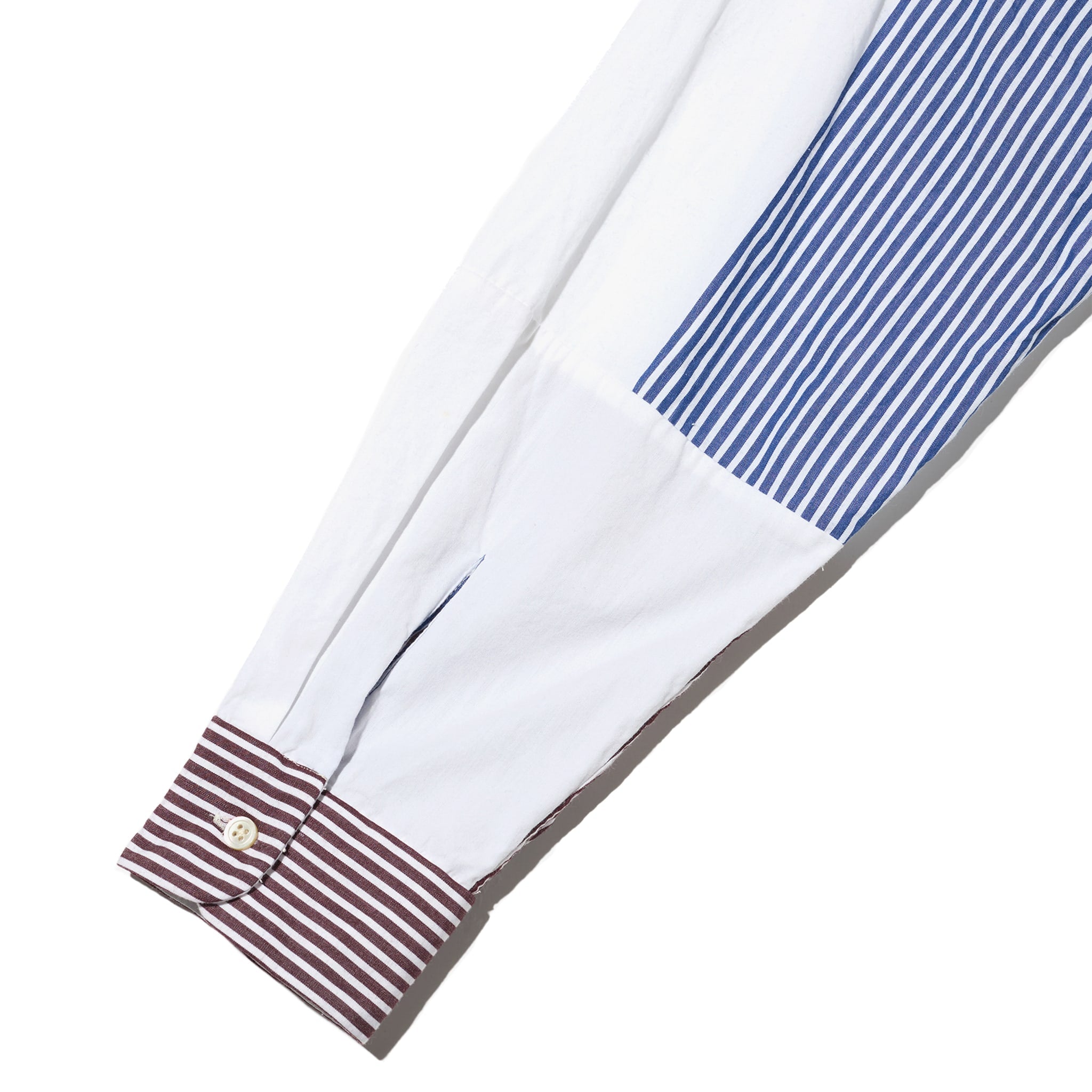 Combo Short Collar Shirt - Multi Color Cotton Block Stripe