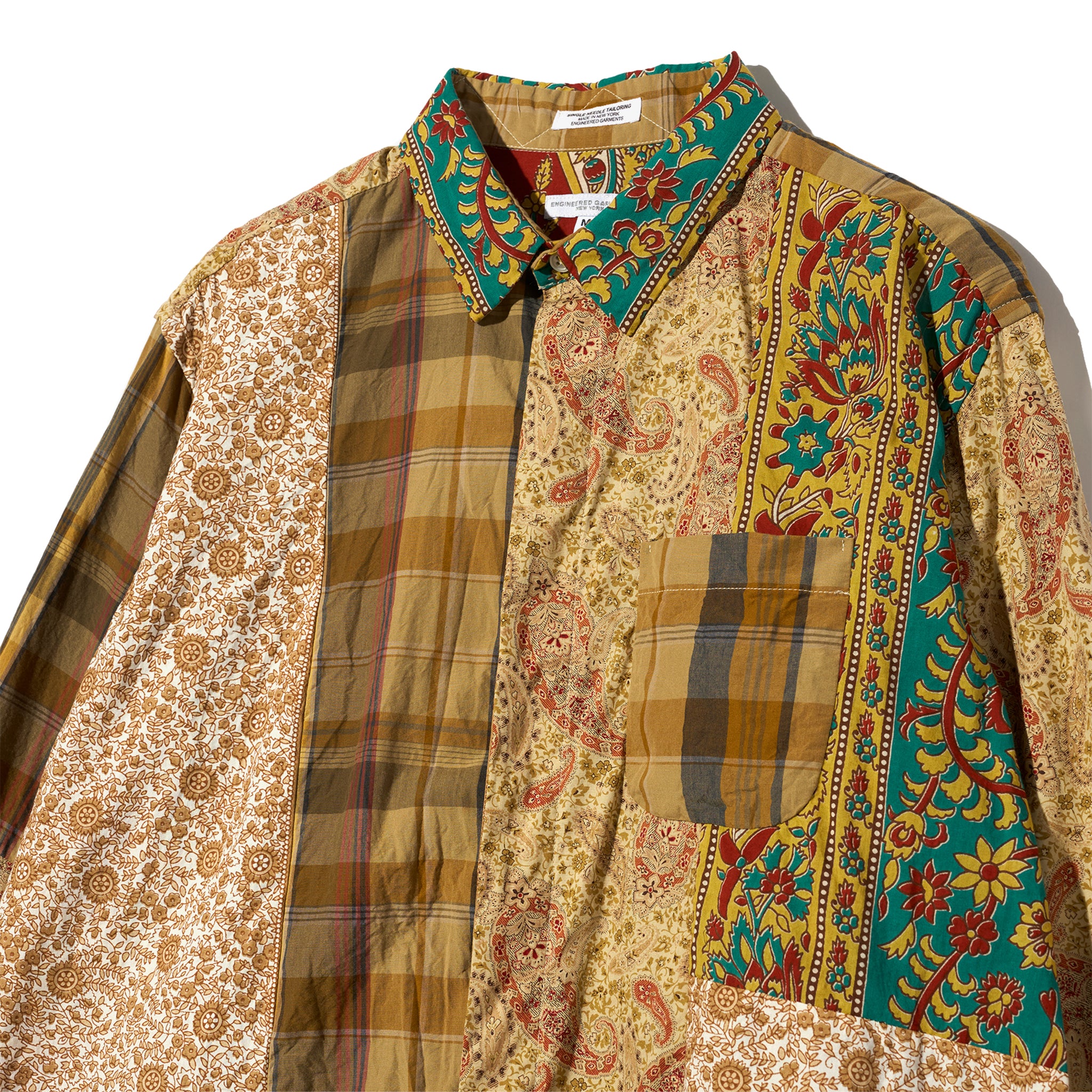 Combo Short Collar Shirt - Olive Cotton Madras Plaid