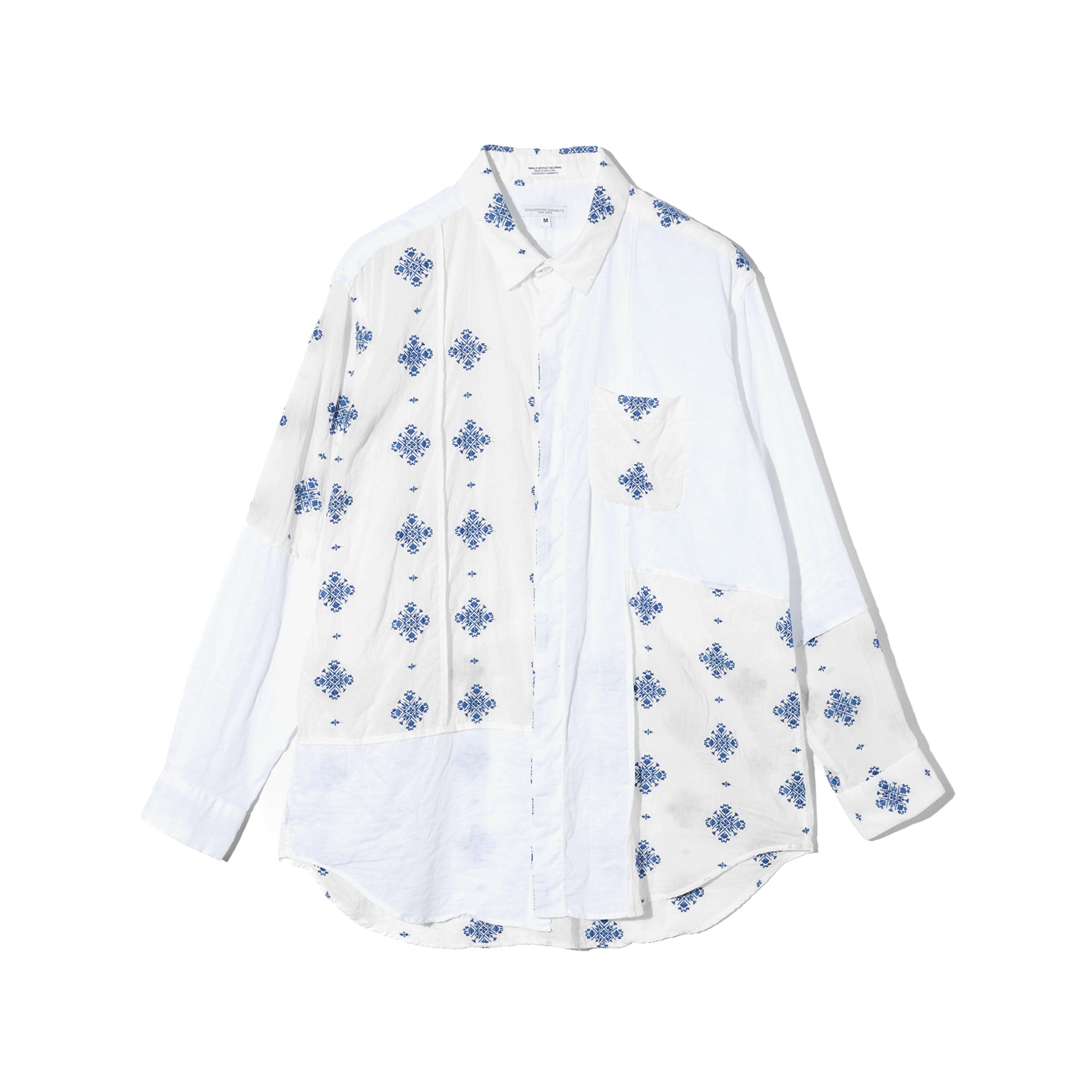 Combo Short Collar Shirt - White CP Crest Embroidery Sheeting