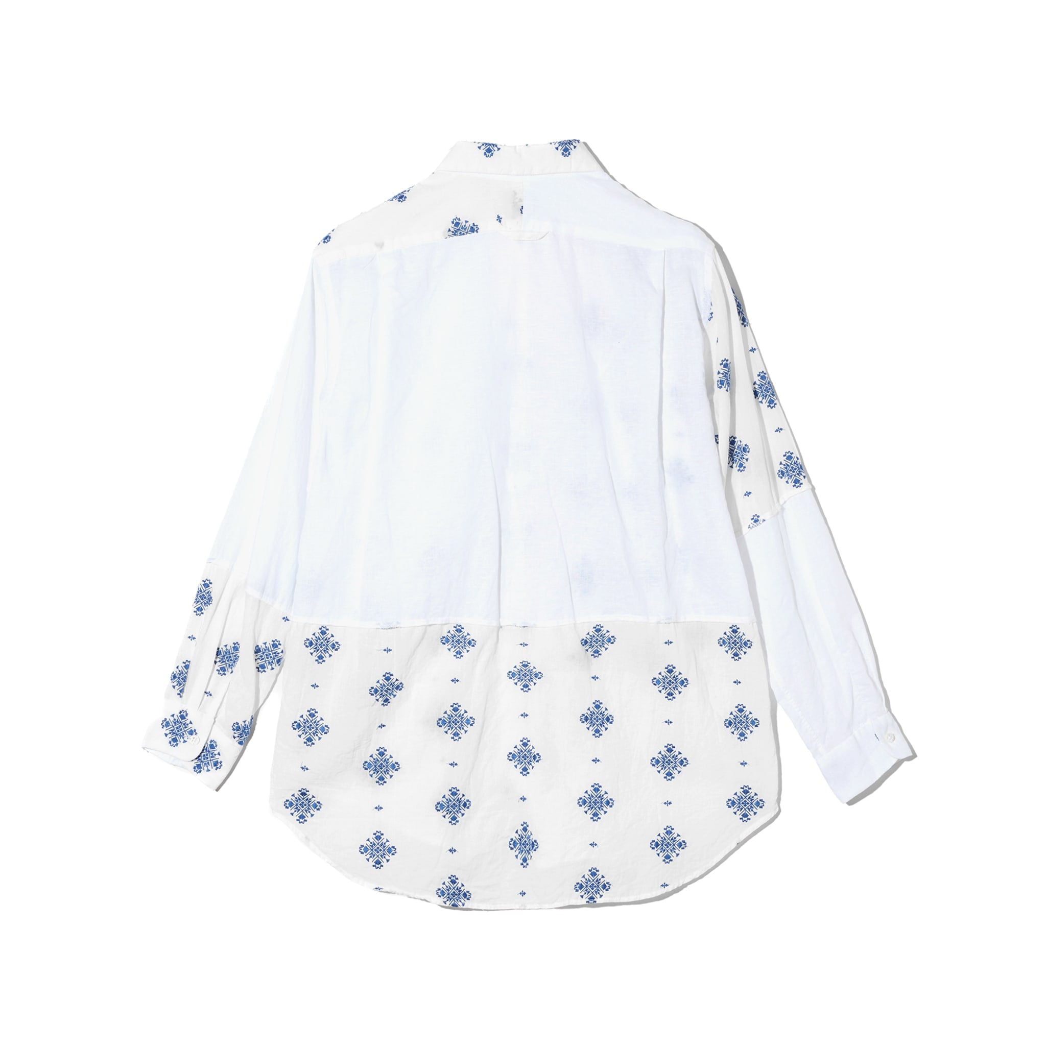Combo Short Collar Shirt - White CP Crest Embroidery Sheeting