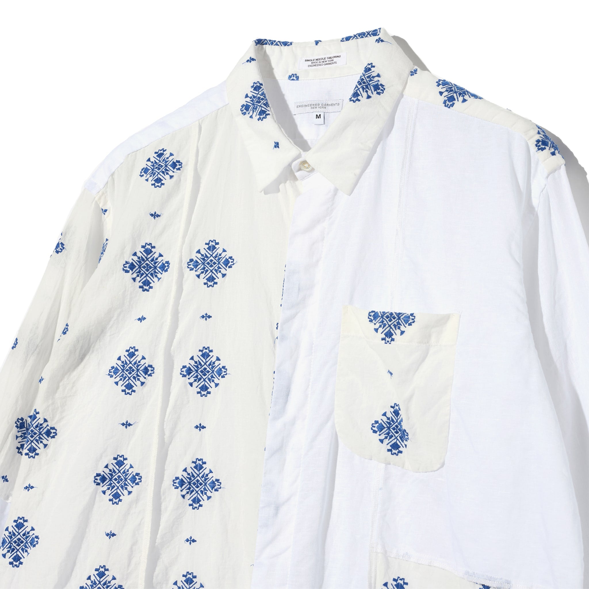 Combo Short Collar Shirt - White CP Crest Embroidery Sheeting