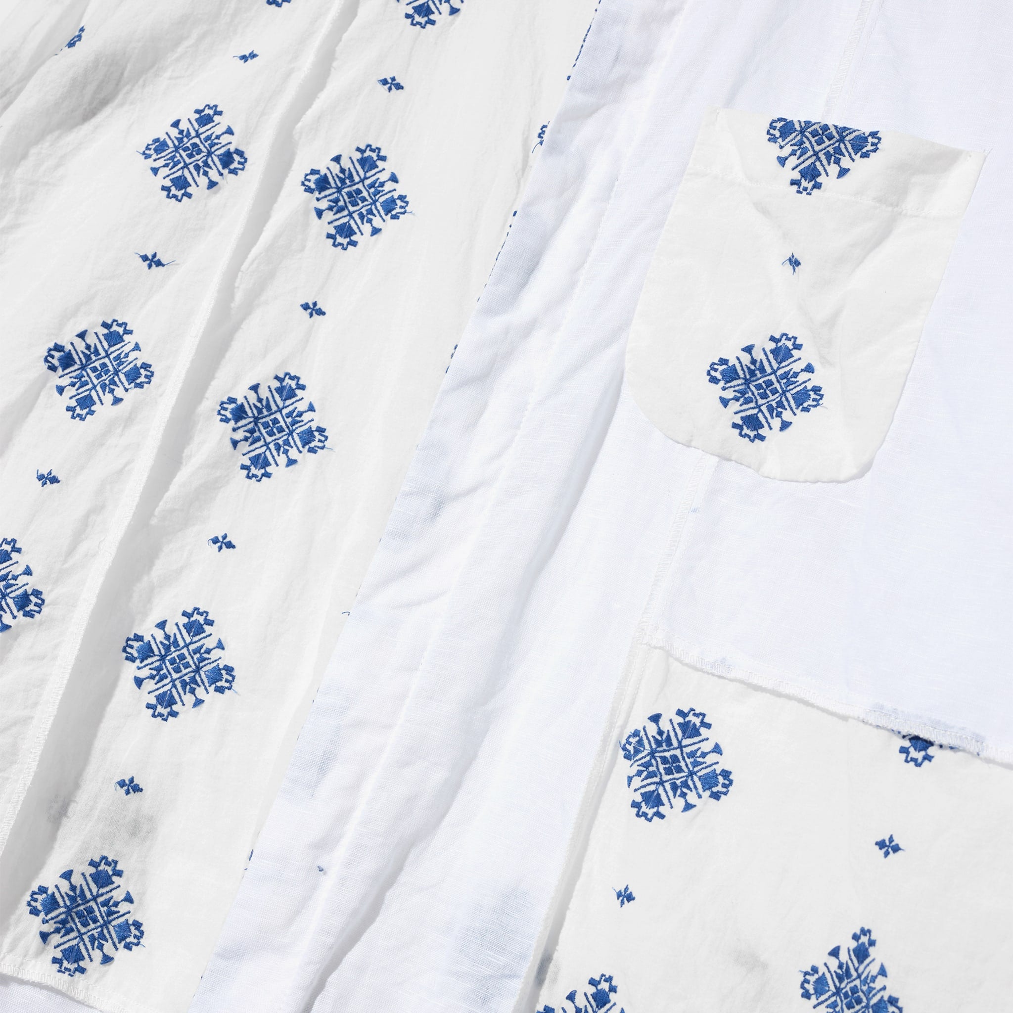 Combo Short Collar Shirt - White CP Crest Embroidery Sheeting