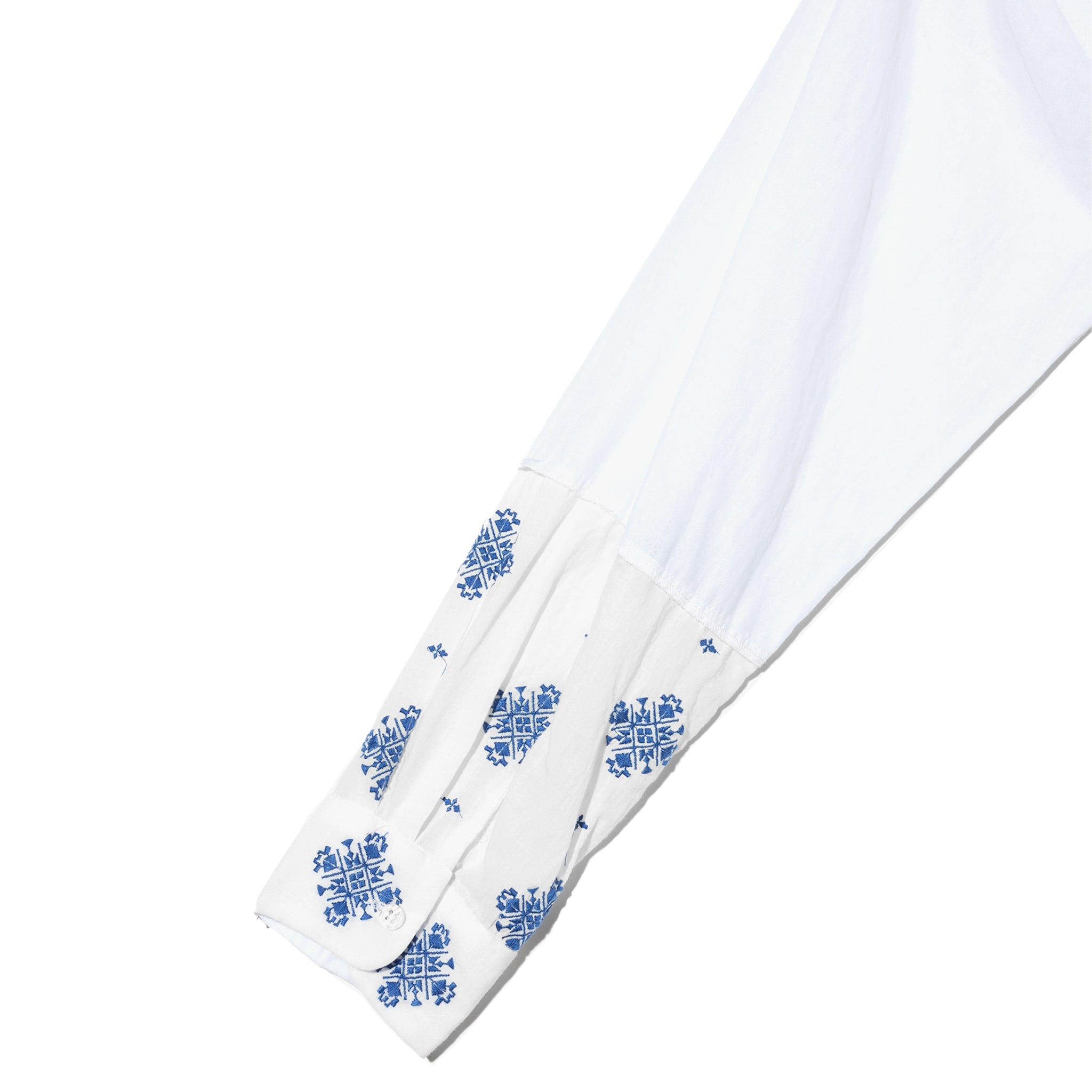 Combo Short Collar Shirt - White CP Crest Embroidery Sheeting