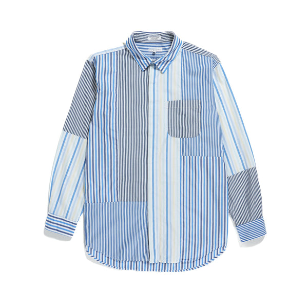 Combo Short Collar Shirt - Navy Candy Stripe Broadcloth