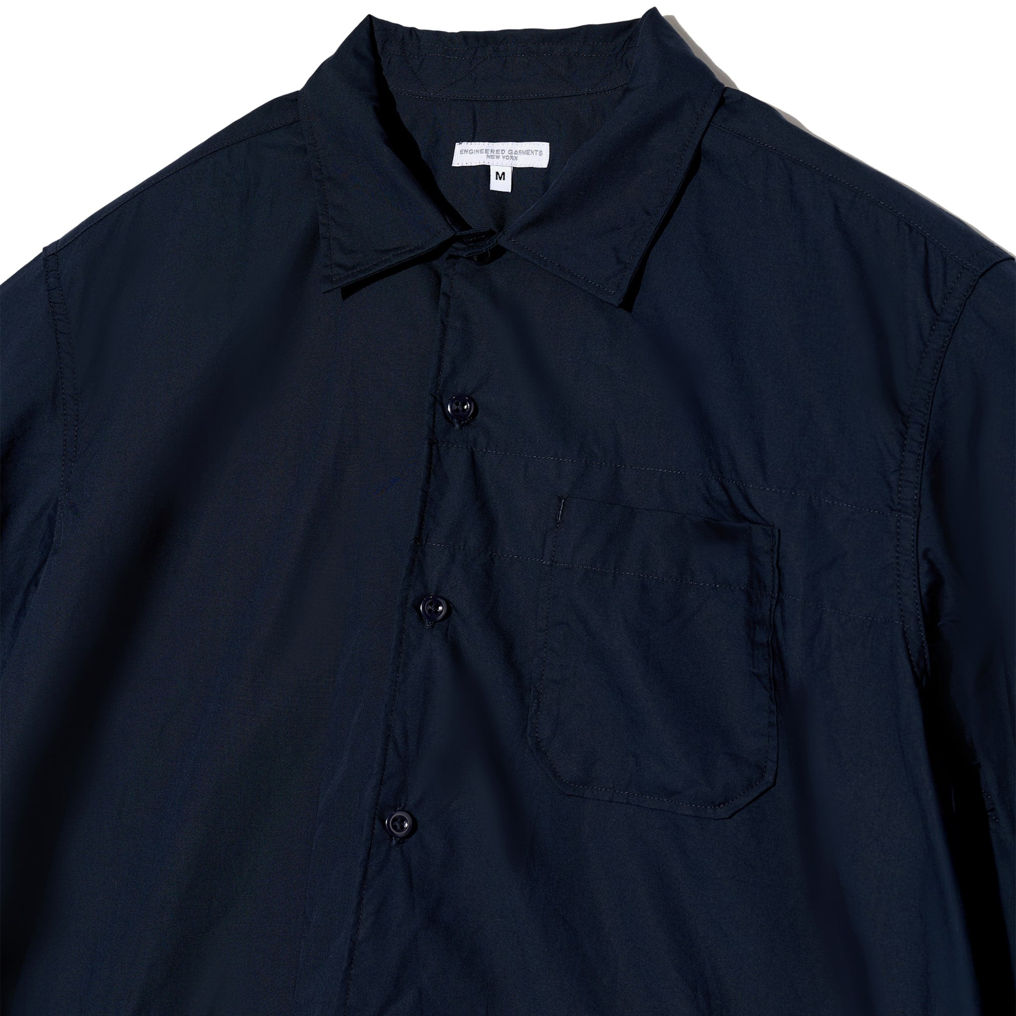 Engineered Garments Camp Shirt Dark Navy Cotton Broadcloth | BlackBlue