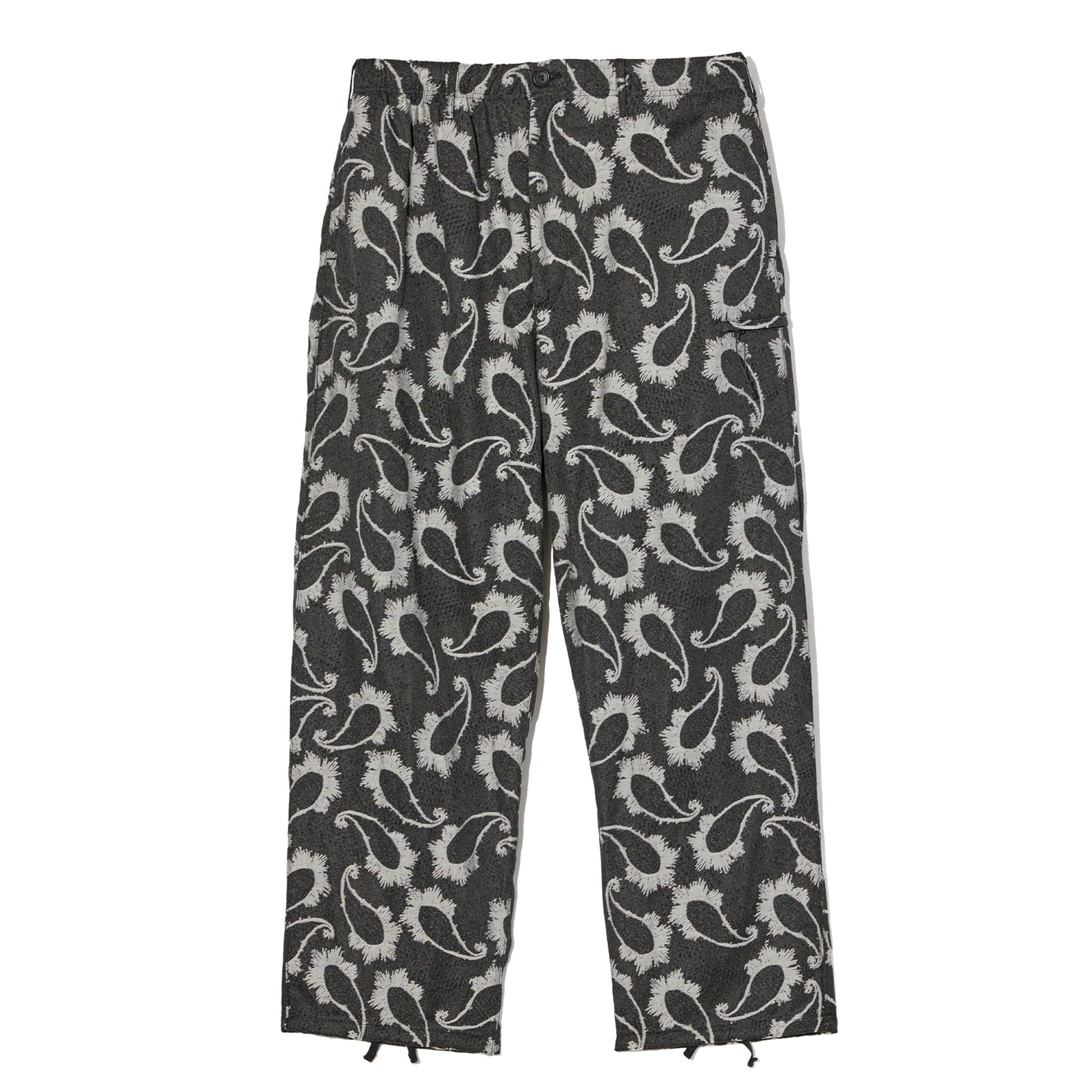 パンツ engineered garments paisley cotton pants Engineered Garments Drawstring Pant Black/Grey CP Paisley Jacquard