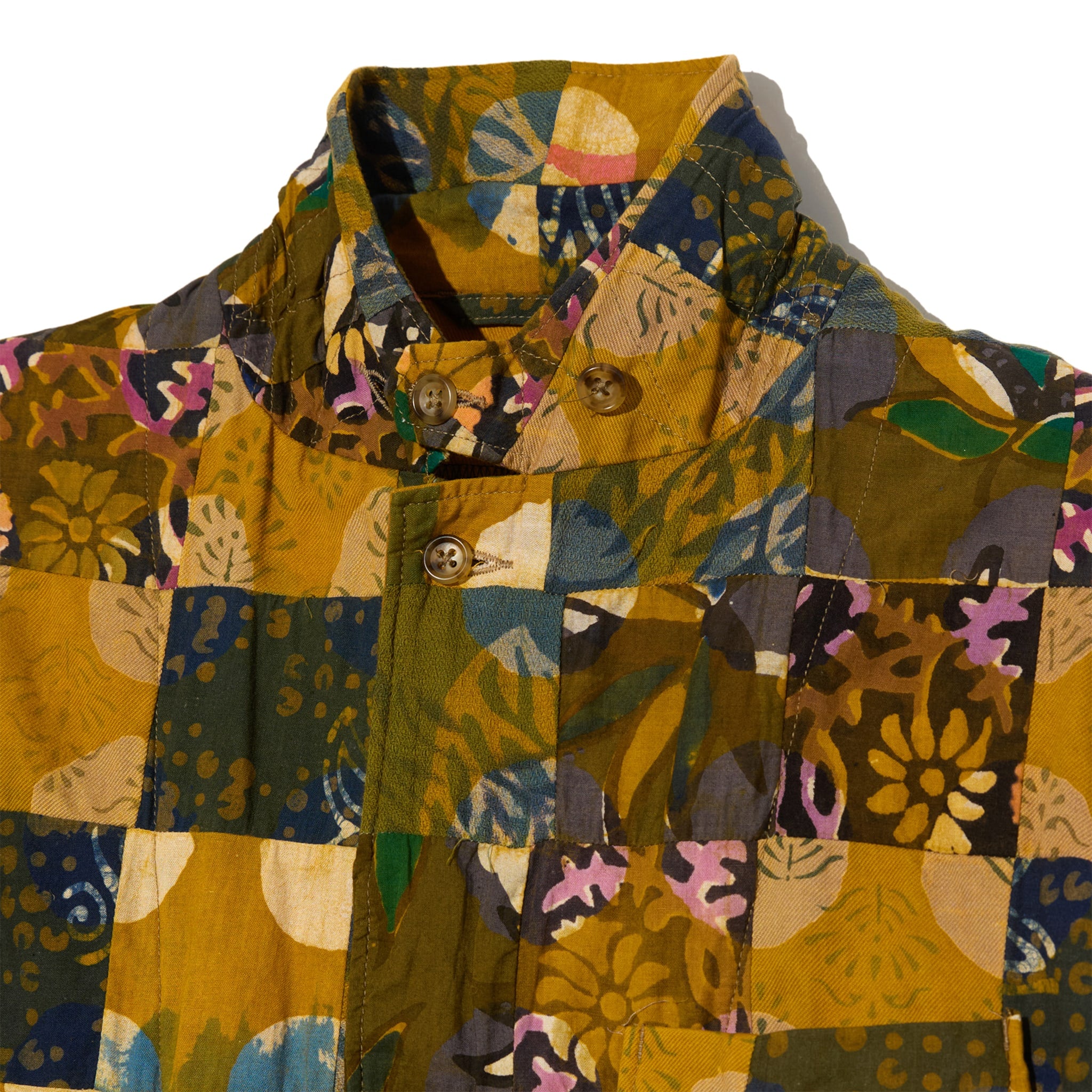 Engineered Garments Loiter Jacket Olive Cotton Multi Pattern