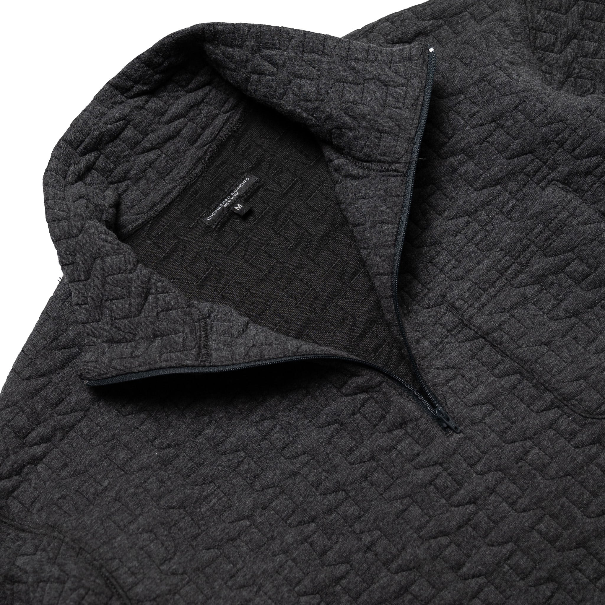 Zip Mock Neck - Charcoal PC Quilted Jersey