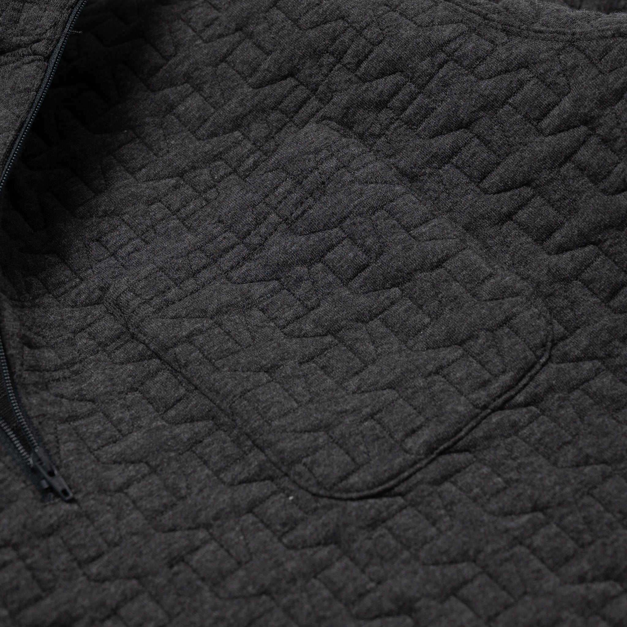 Zip Mock Neck - Charcoal PC Quilted Jersey