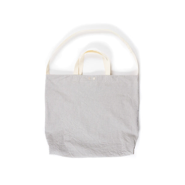 Carry All Tote - Navy/Natural Cotton Seersucker (Reversible)