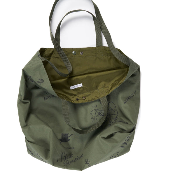 Carry All Tote - Olive Graffiti Print Ripstop (Reversible)